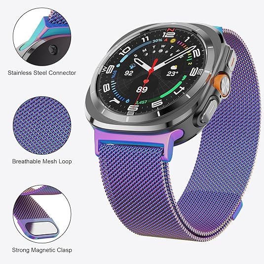 Samsung Galaxy Watch Ultra 47Mm Milanese Loop Strap [Rainbow]