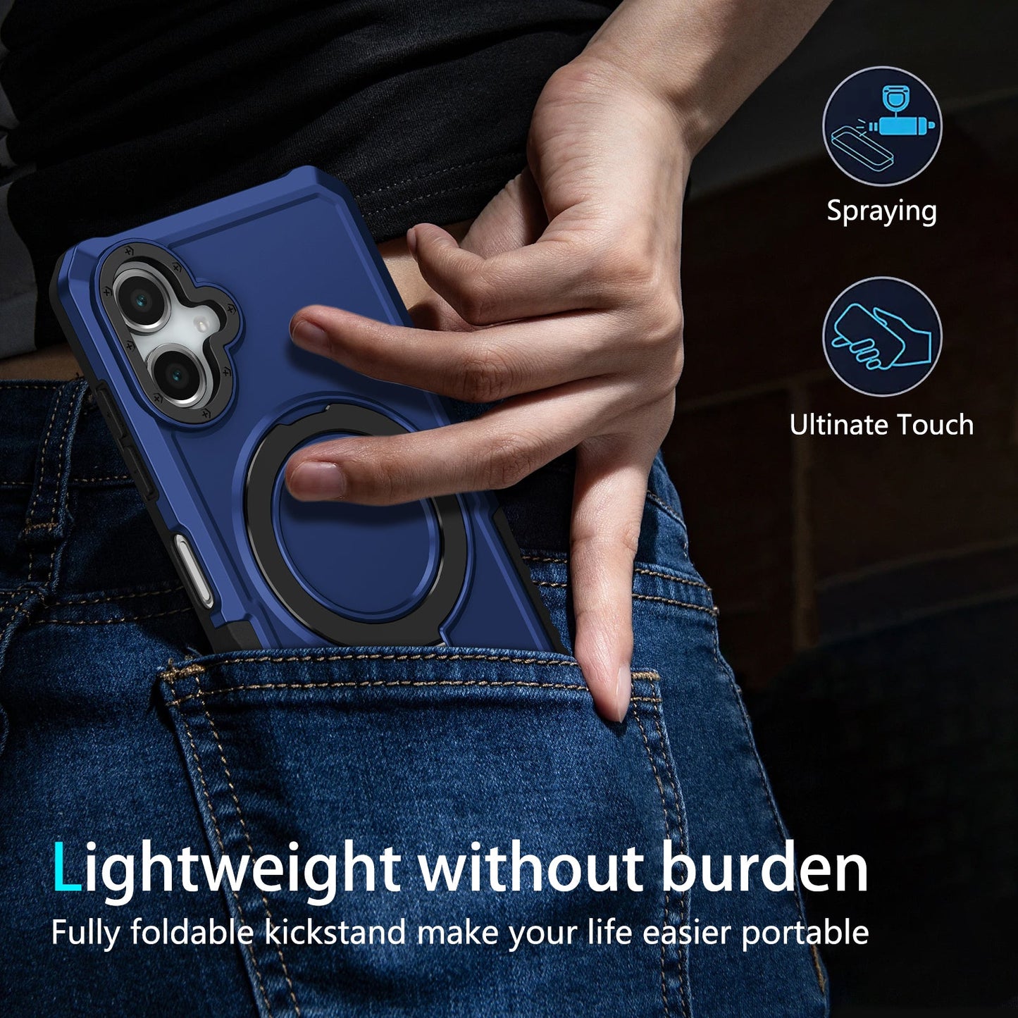 Galaxy A06 4G Kickstand Heavy Duty Case [Navy]