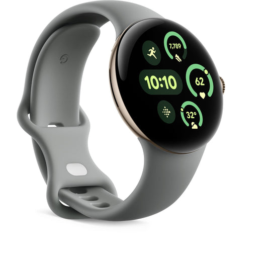 Google Pixel Watch 3 Bluetooth 41mm Aluminum case [ Hazel Active Band- Champagne Gold ]
