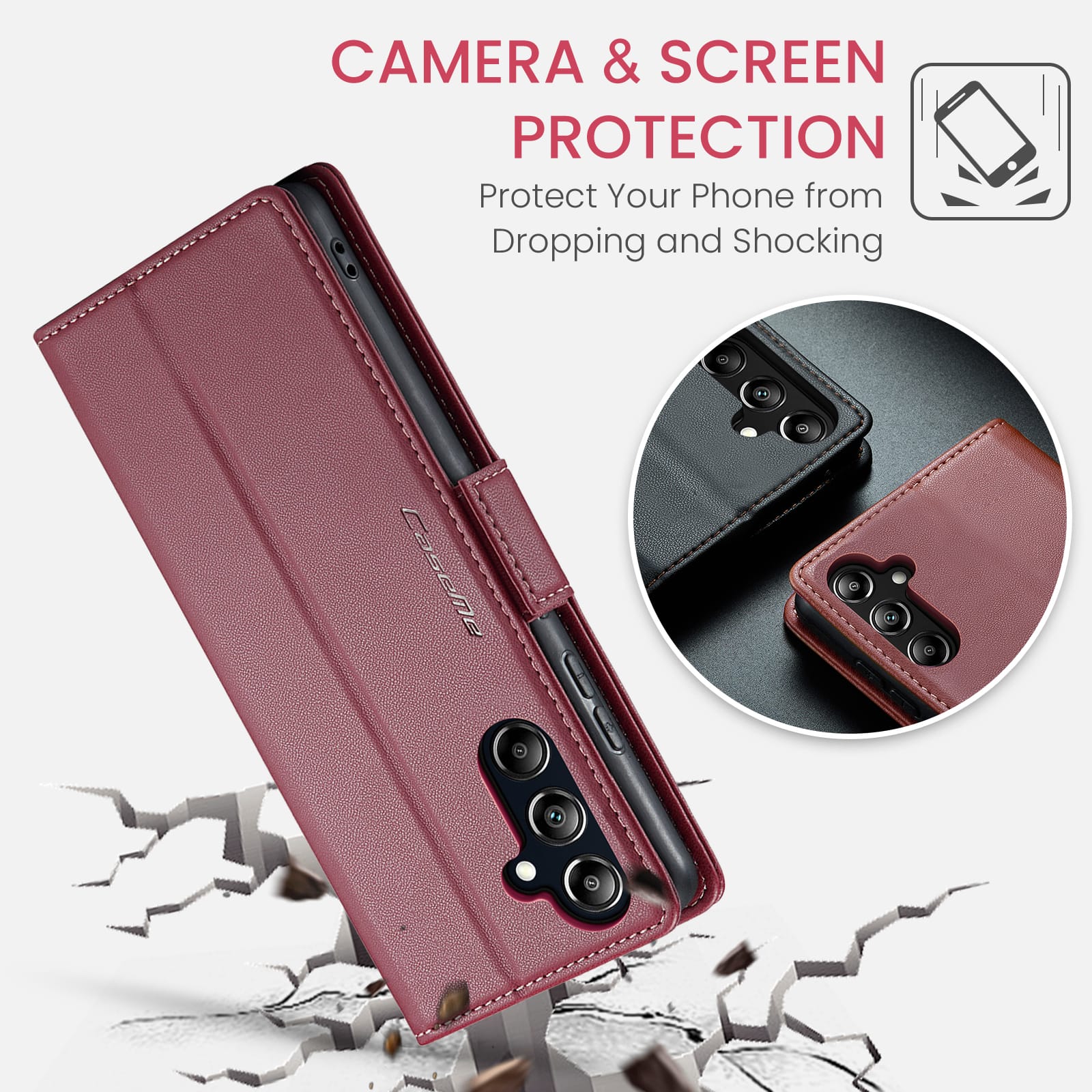 Samsung Galaxy A17 5G Pu Wallet Case [Maroon]