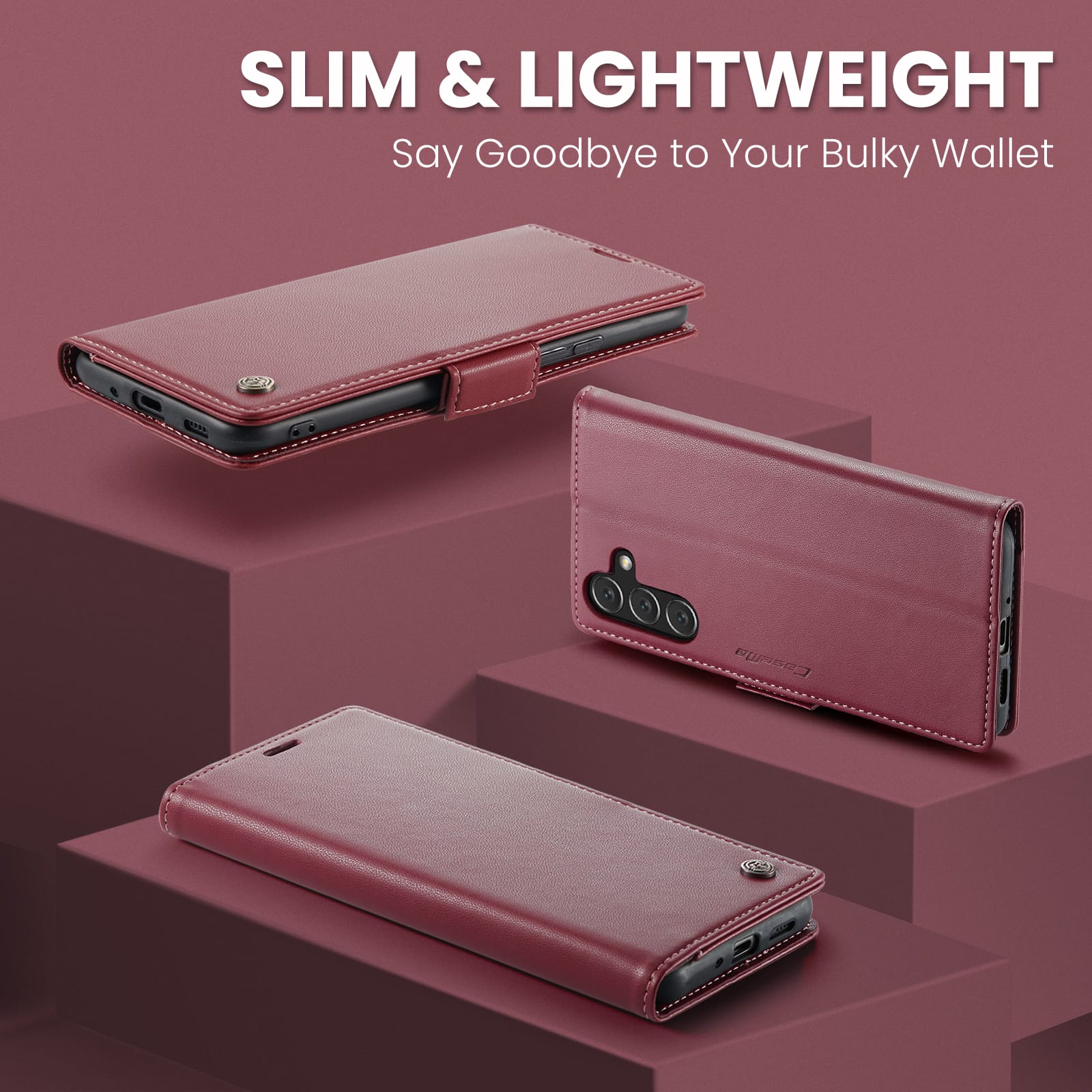 Samsung Galaxy A17 5G Pu Wallet Case [Maroon]