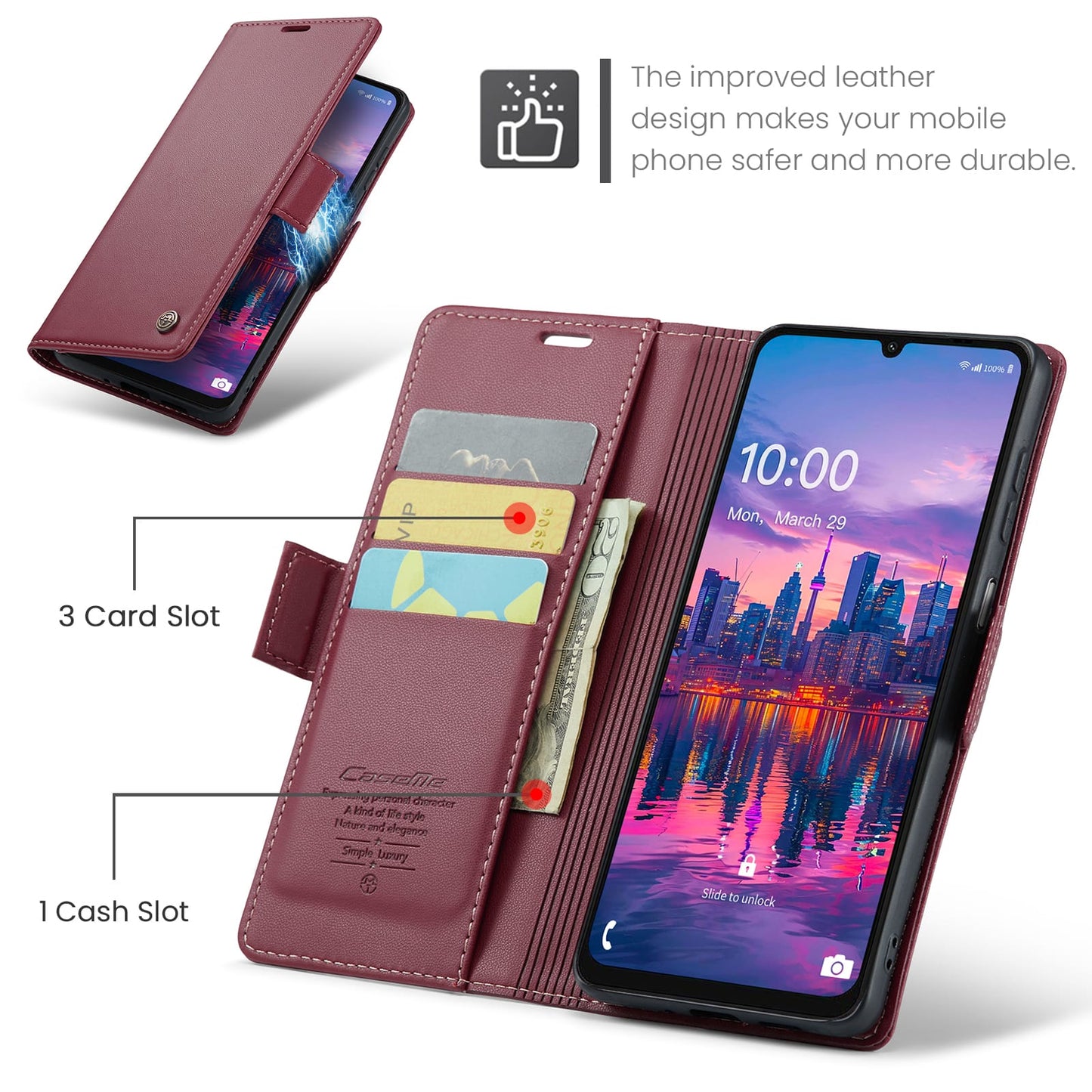 Samsung Galaxy A17 5G Pu Wallet Case [Maroon]