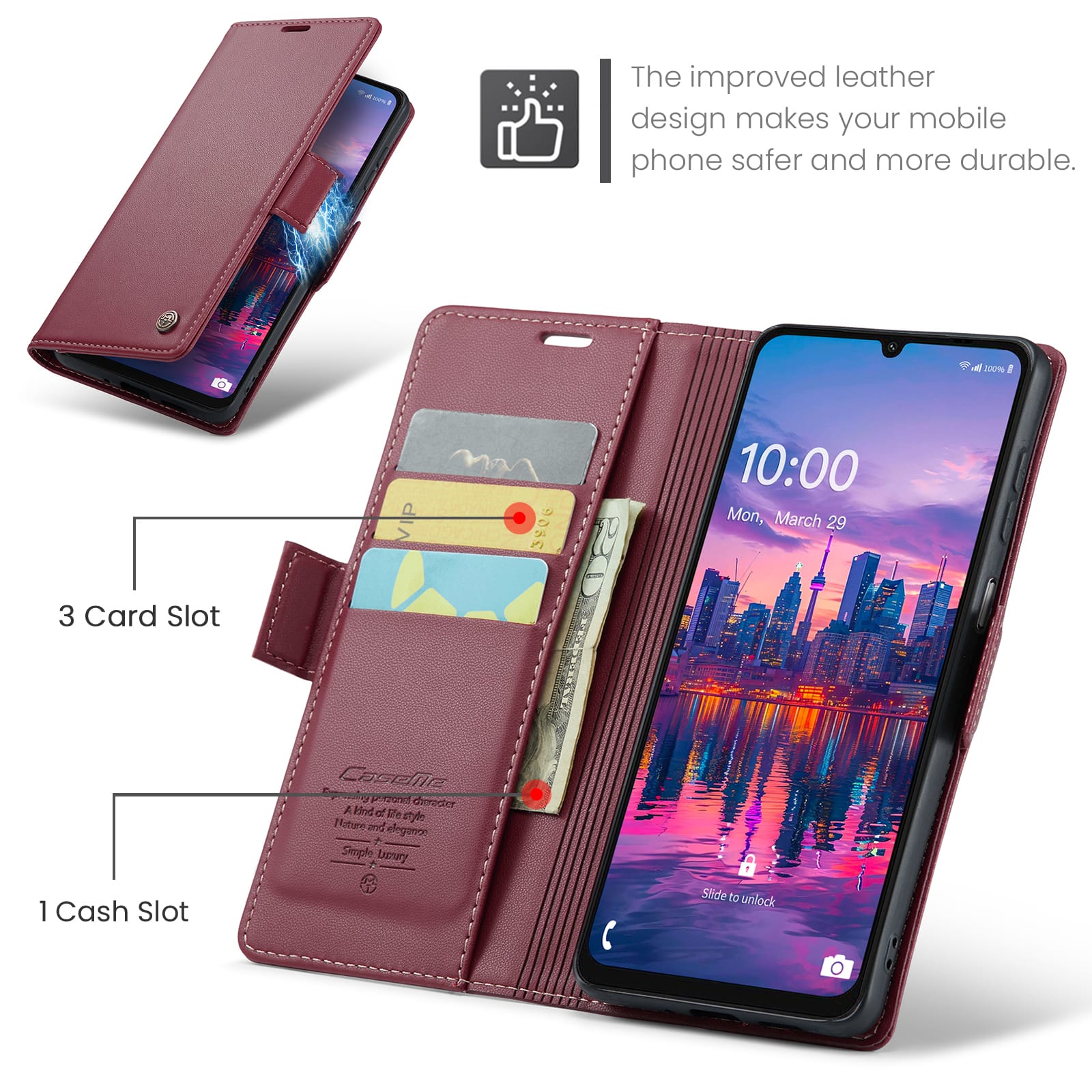 Samsung Galaxy A17 5G Pu Wallet Case [Maroon]