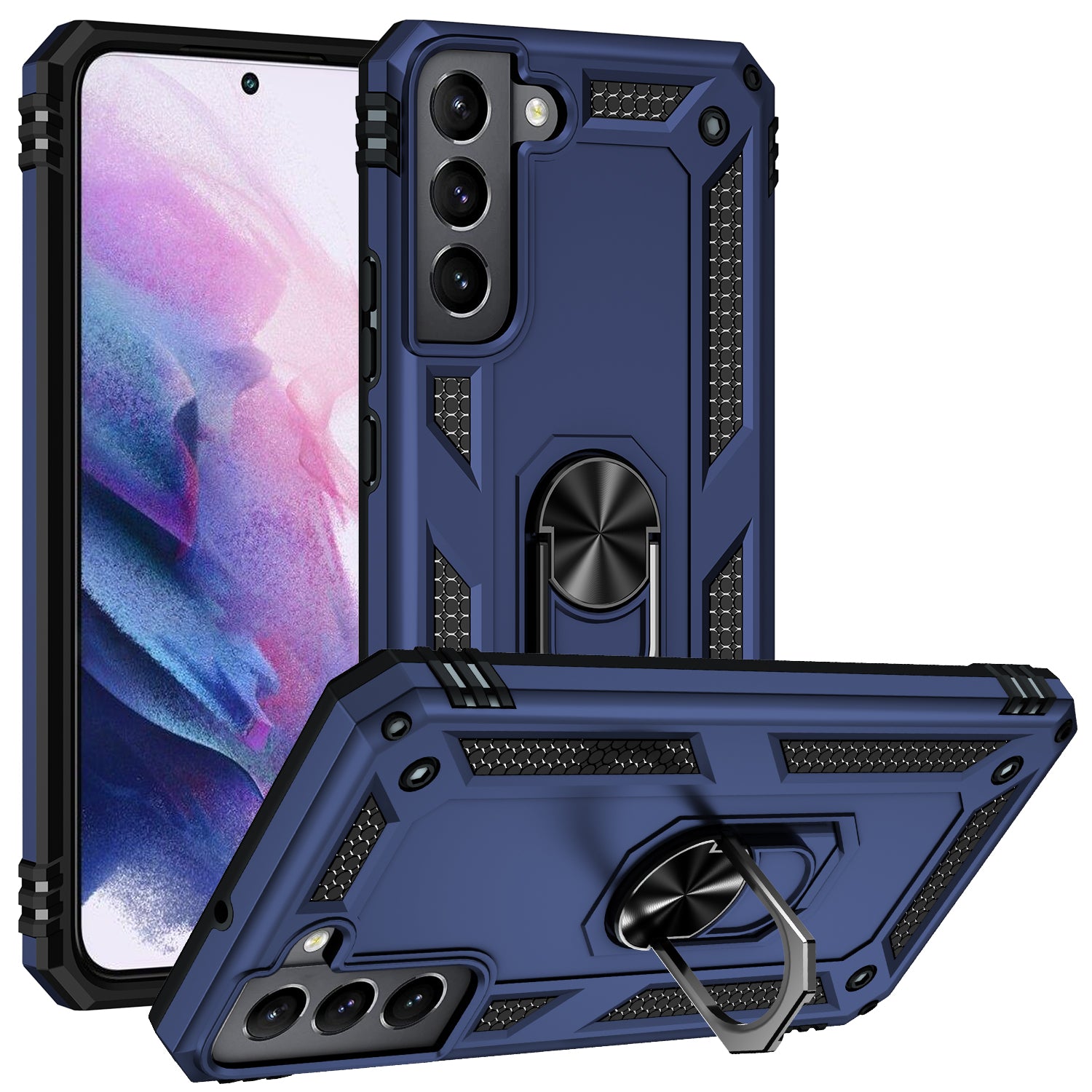 Galaxy S22 Military Armour Ring Case [Navy]