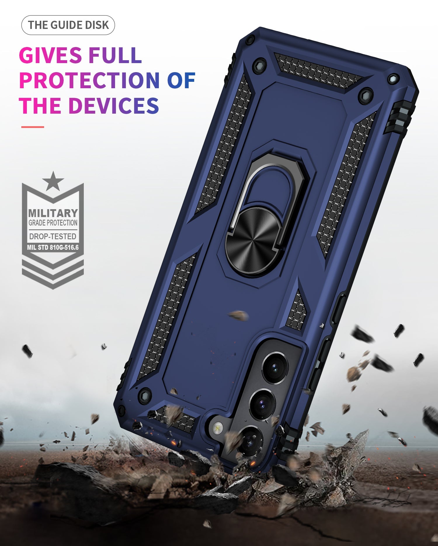 Galaxy S22 Military Armour Ring Case [Navy]