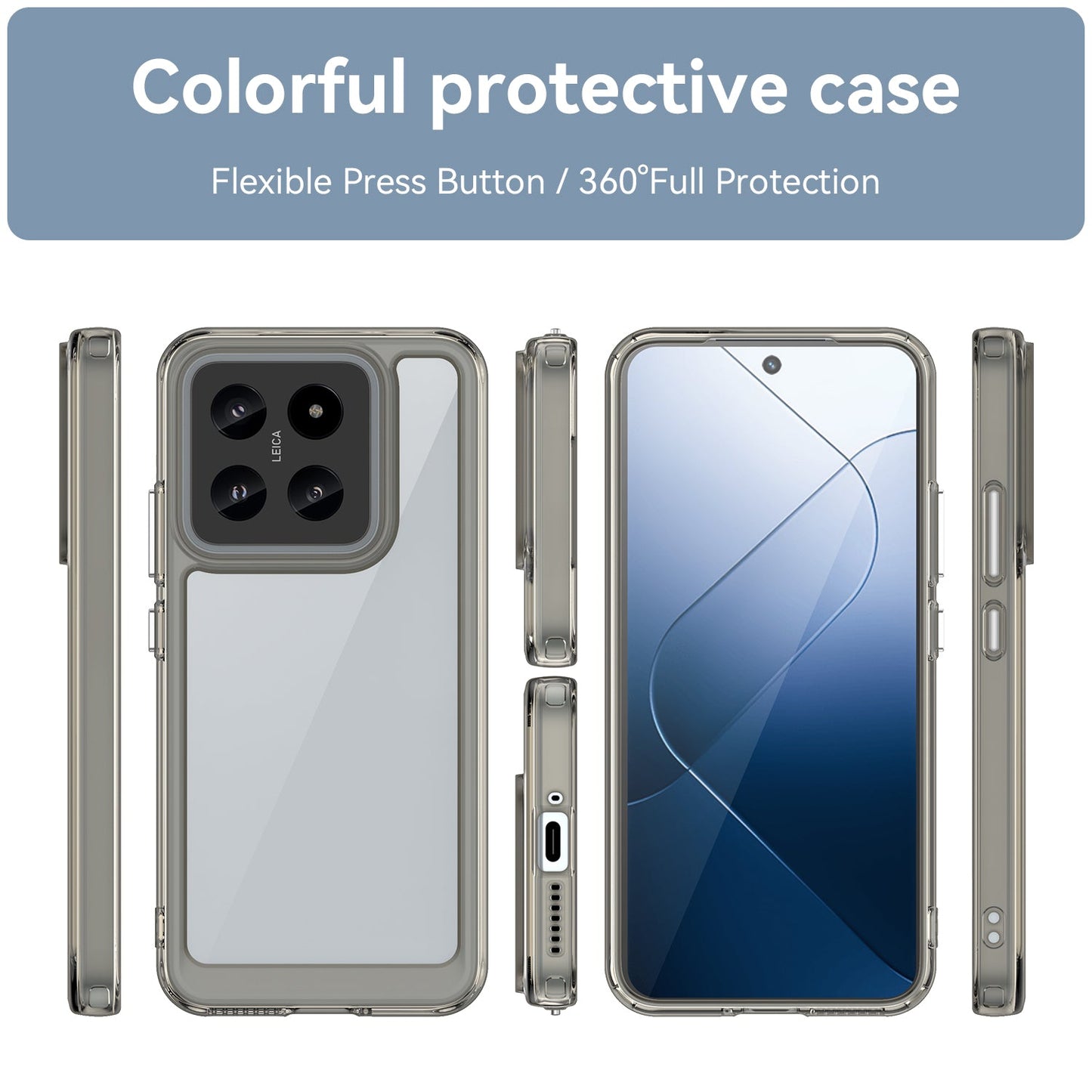 Xiaomi 14 Soft Gel Bumper Case [Clear Grey]