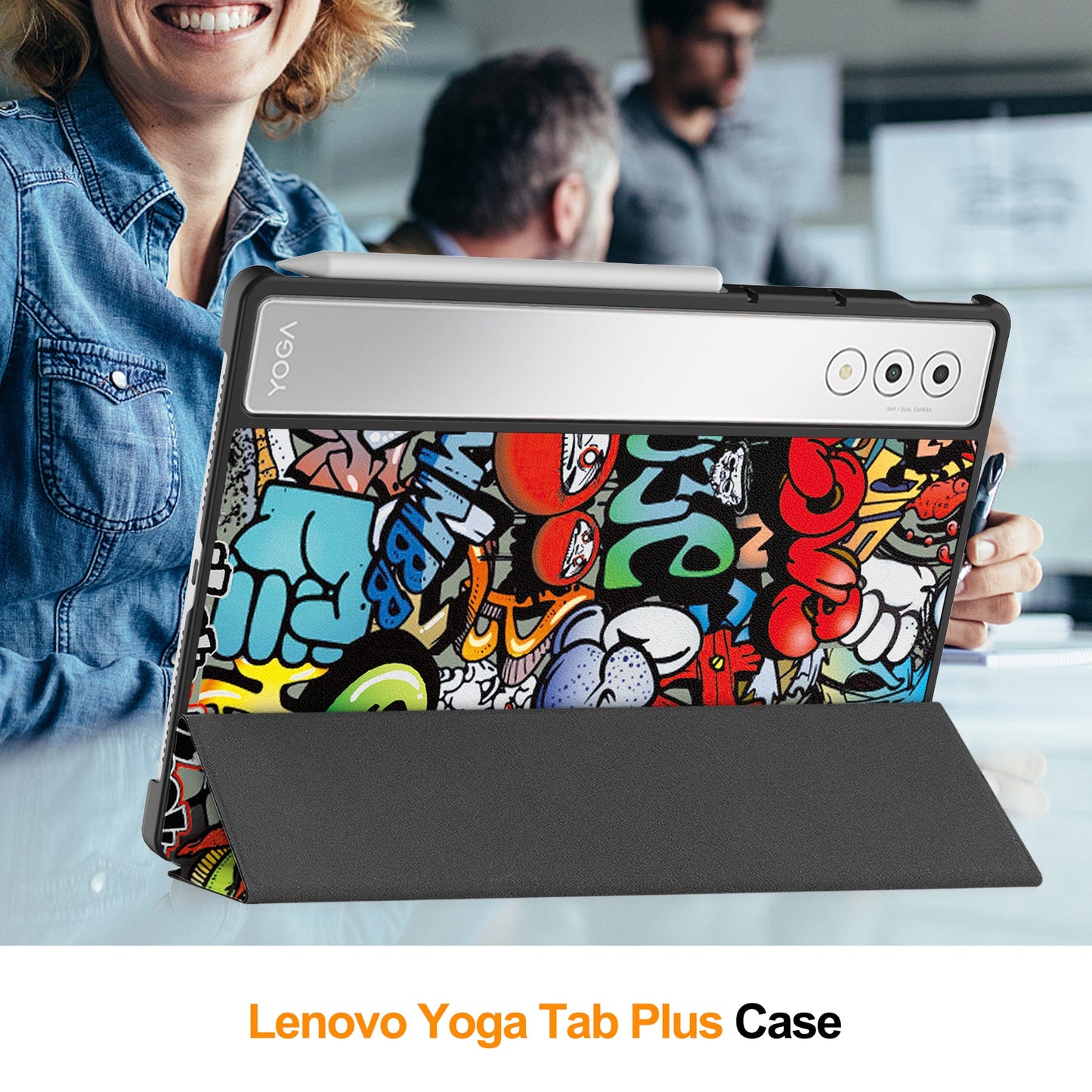 Lenovo Yoga Tab Plus 12.7 Tb520 Designer Tri-fold Case [Graffiti]