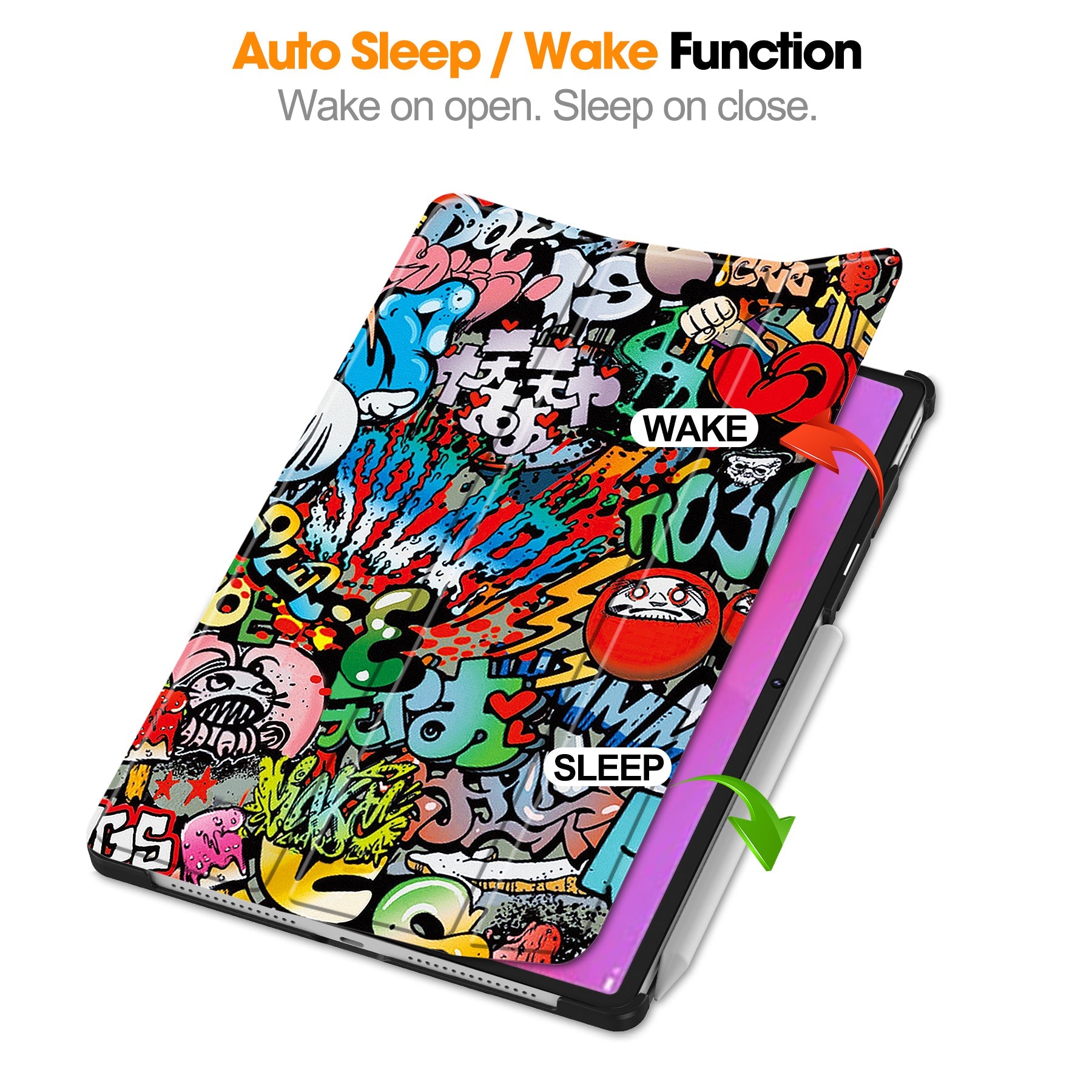 Lenovo Yoga Tab Plus 12.7 Tb520 Designer Tri-fold Case [Graffiti]