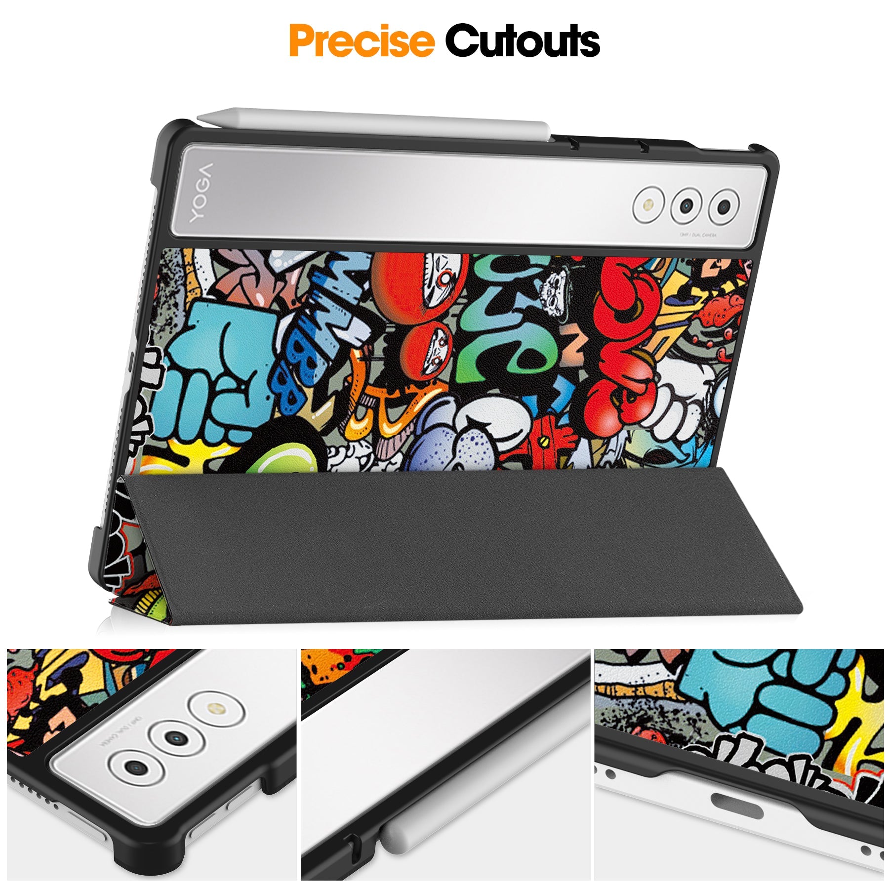 Lenovo Yoga Tab Plus 12.7 Tb520 Designer Tri-fold Case [Graffiti]