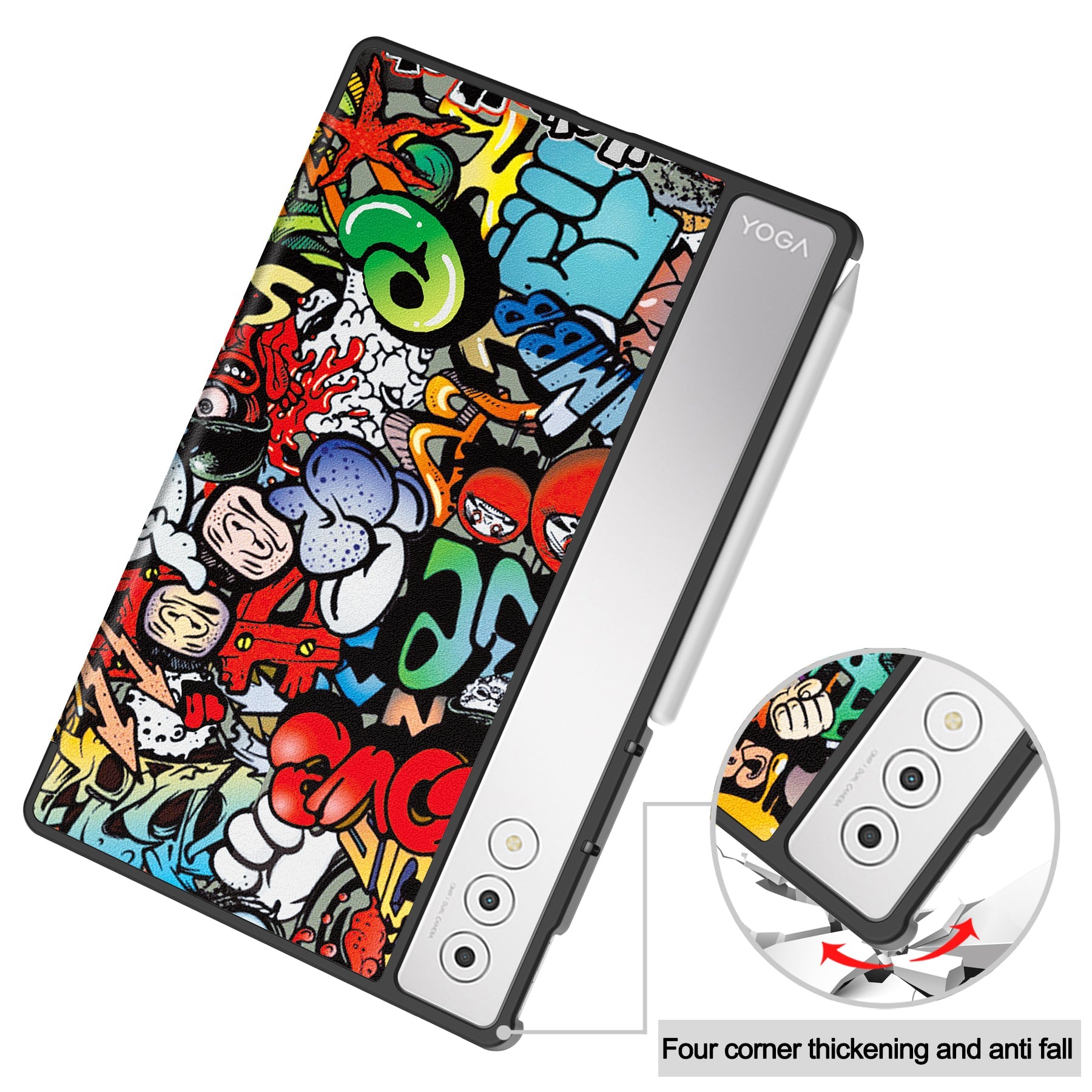 Lenovo Yoga Tab Plus 12.7 Tb520 Designer Tri-fold Case [Graffiti]