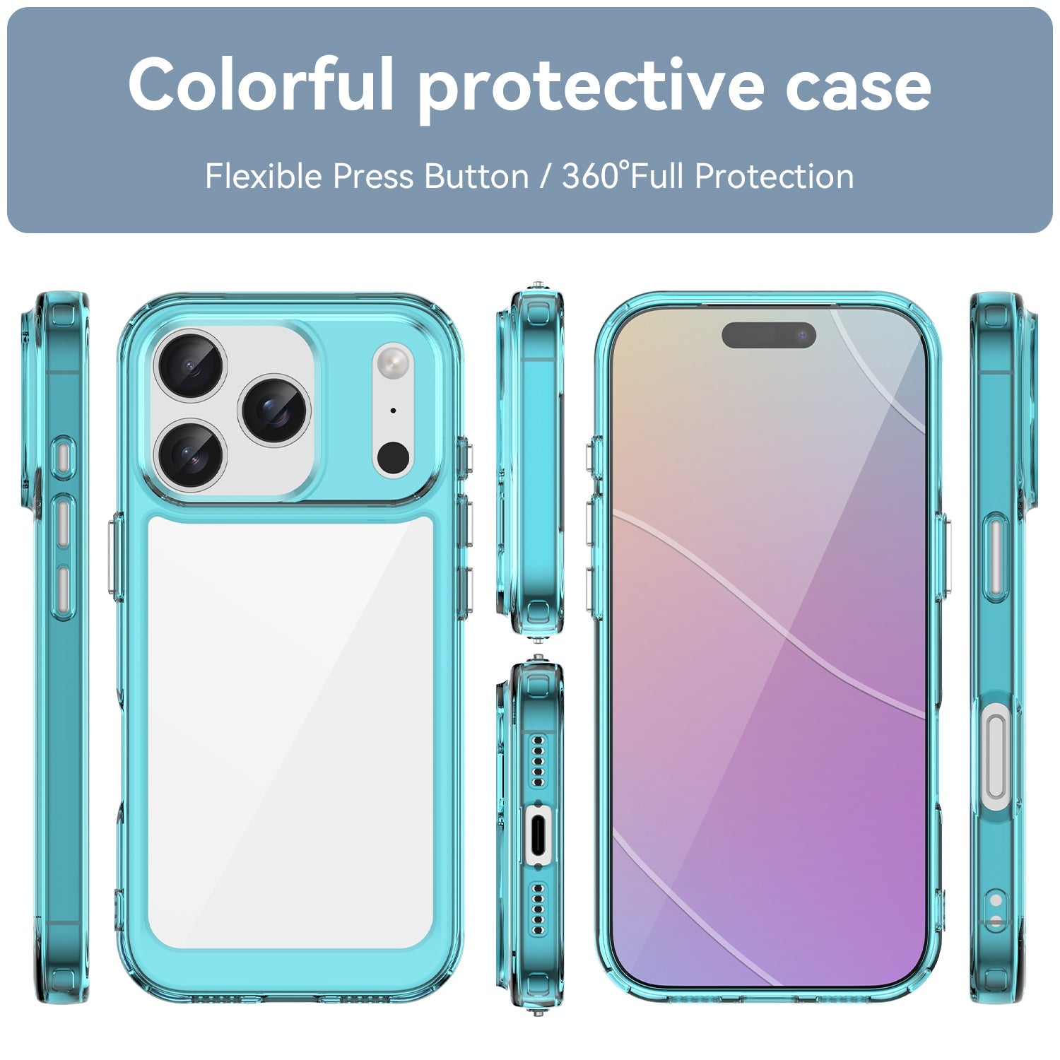 Iphone 17 Pro Soft Gel Case [Clear Blue]