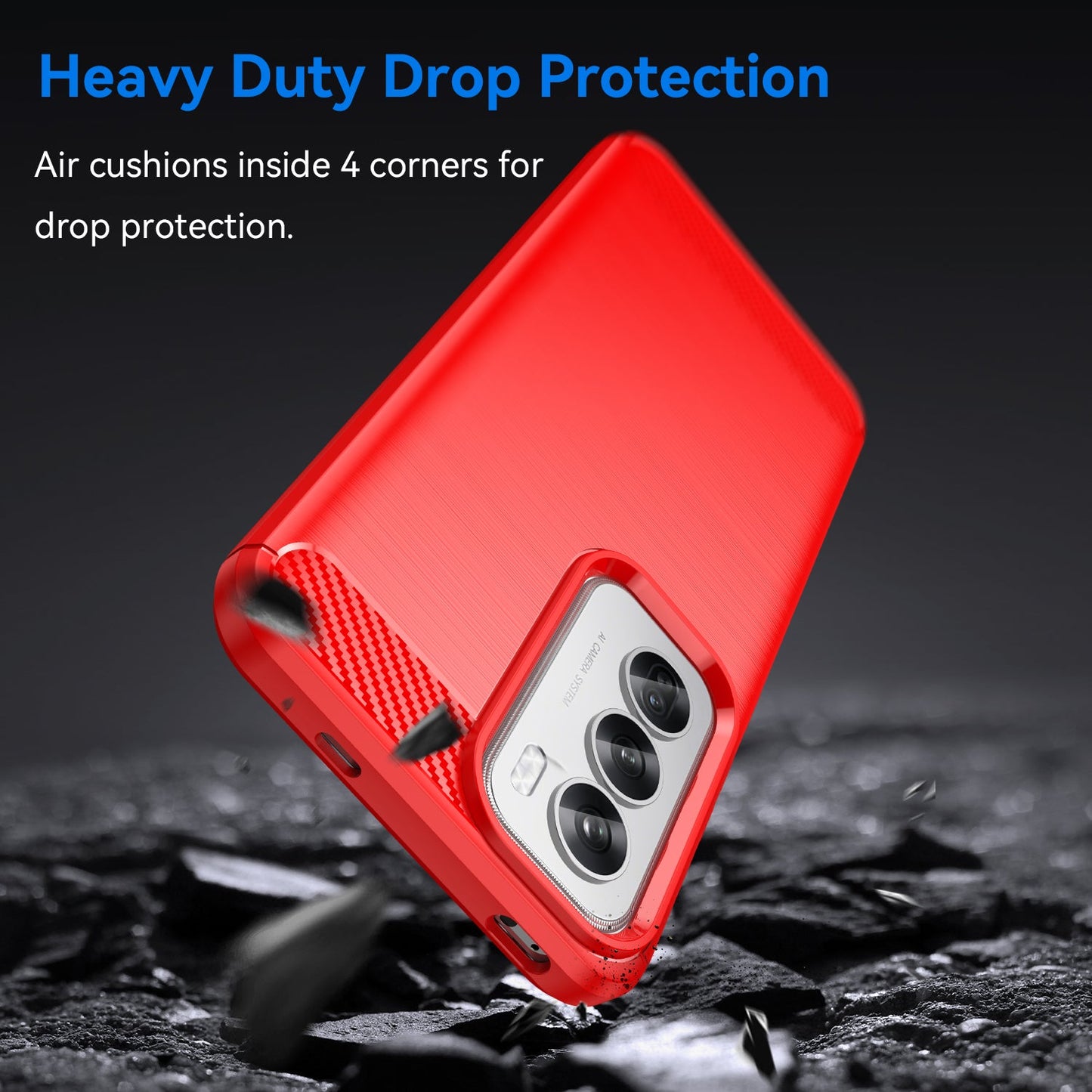 Oppo Reno 12 Pro Carbon Fibre Case [Red]