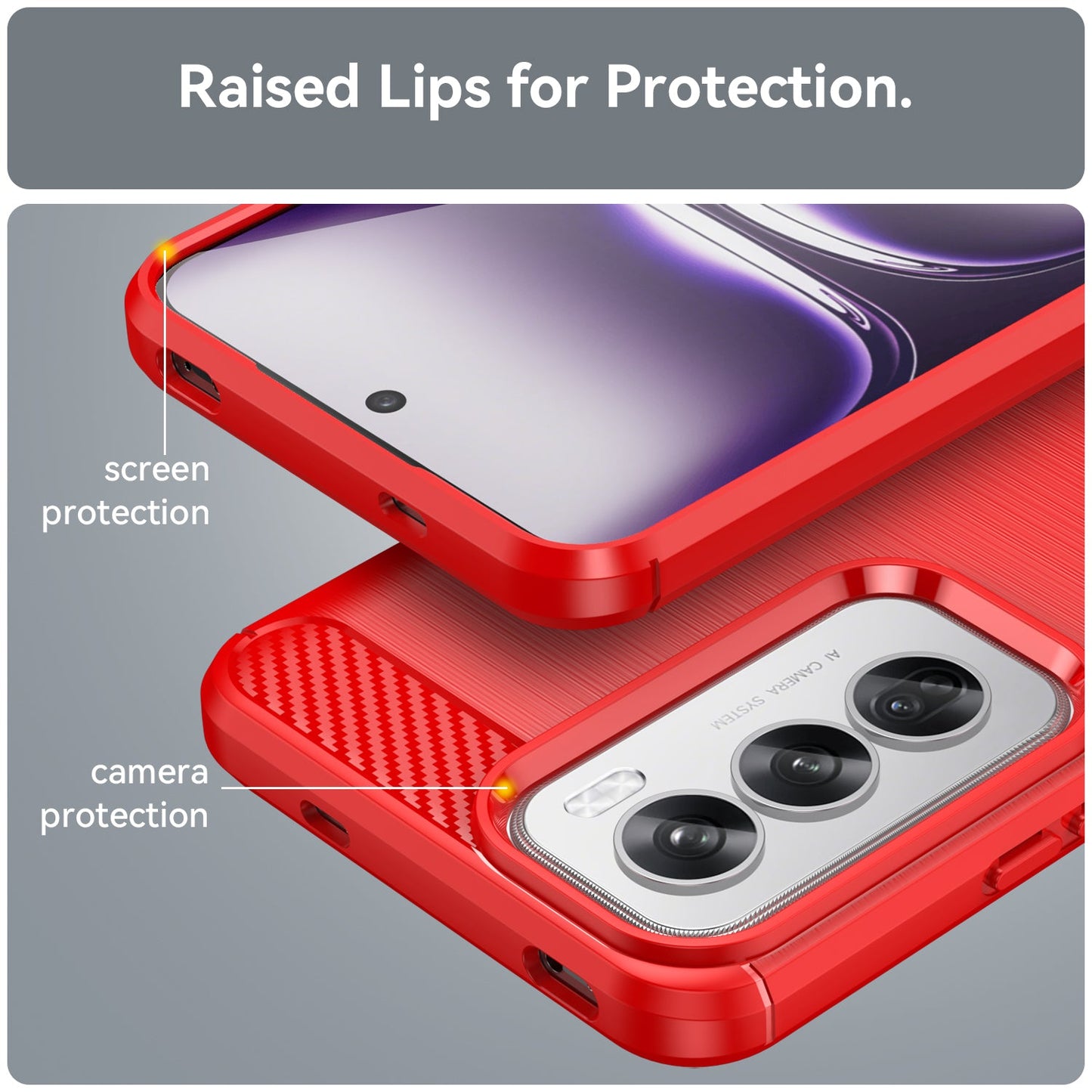 Oppo Reno 12 Pro Carbon Fibre Case [Red]