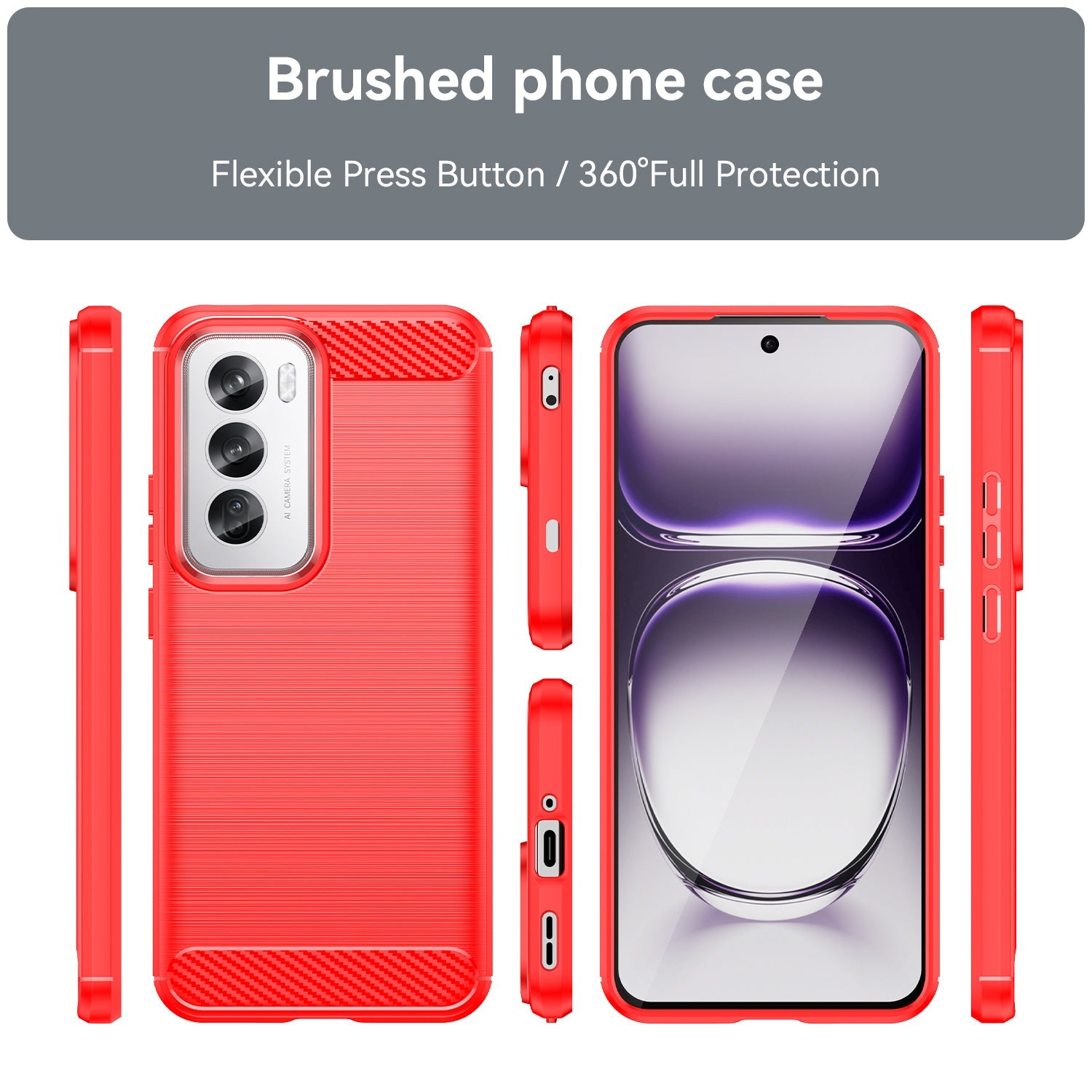 Oppo Reno 12 Pro Carbon Fibre Case [Red]
