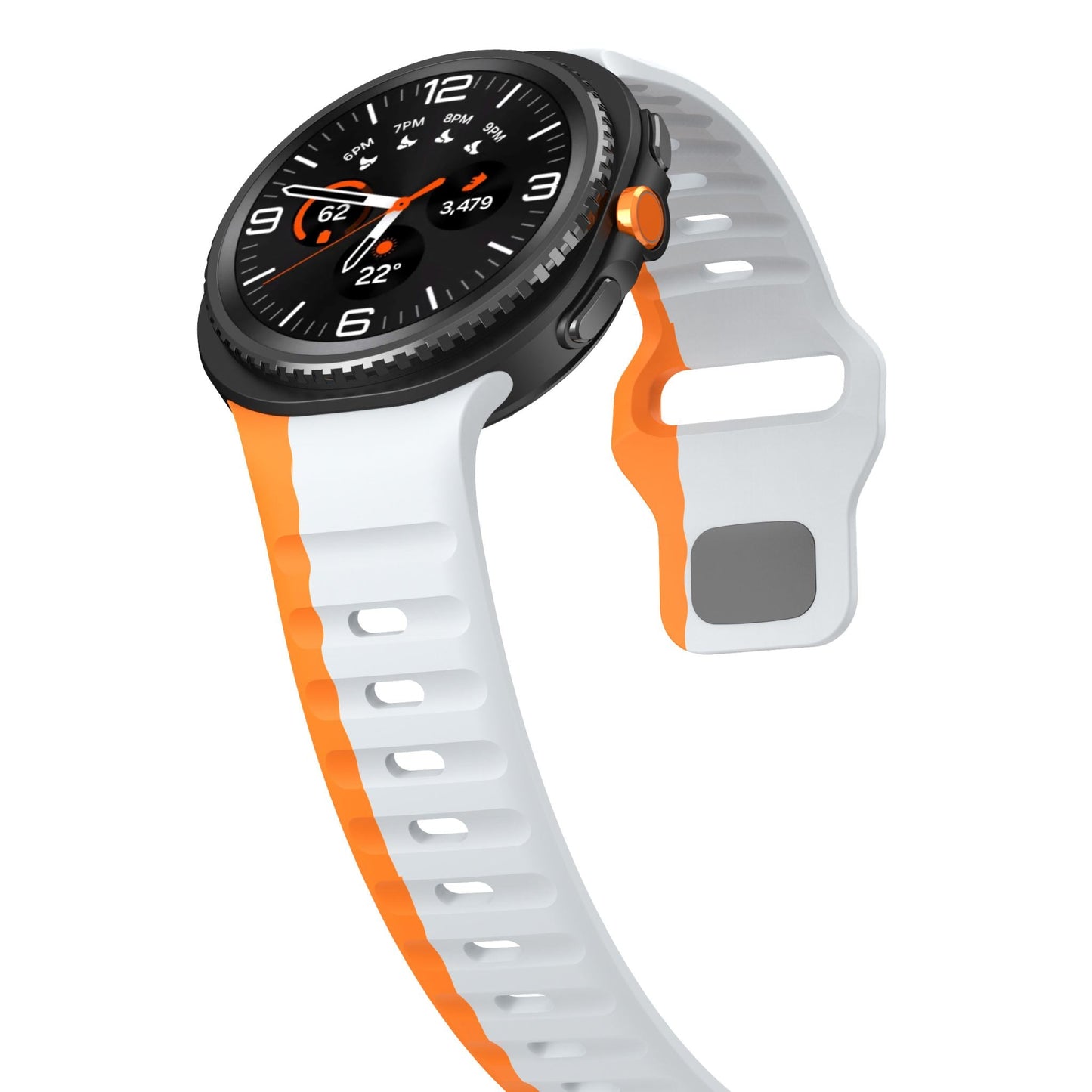 Samsung Galaxy Watch 8 Silicone Strap [Grey/orange]
