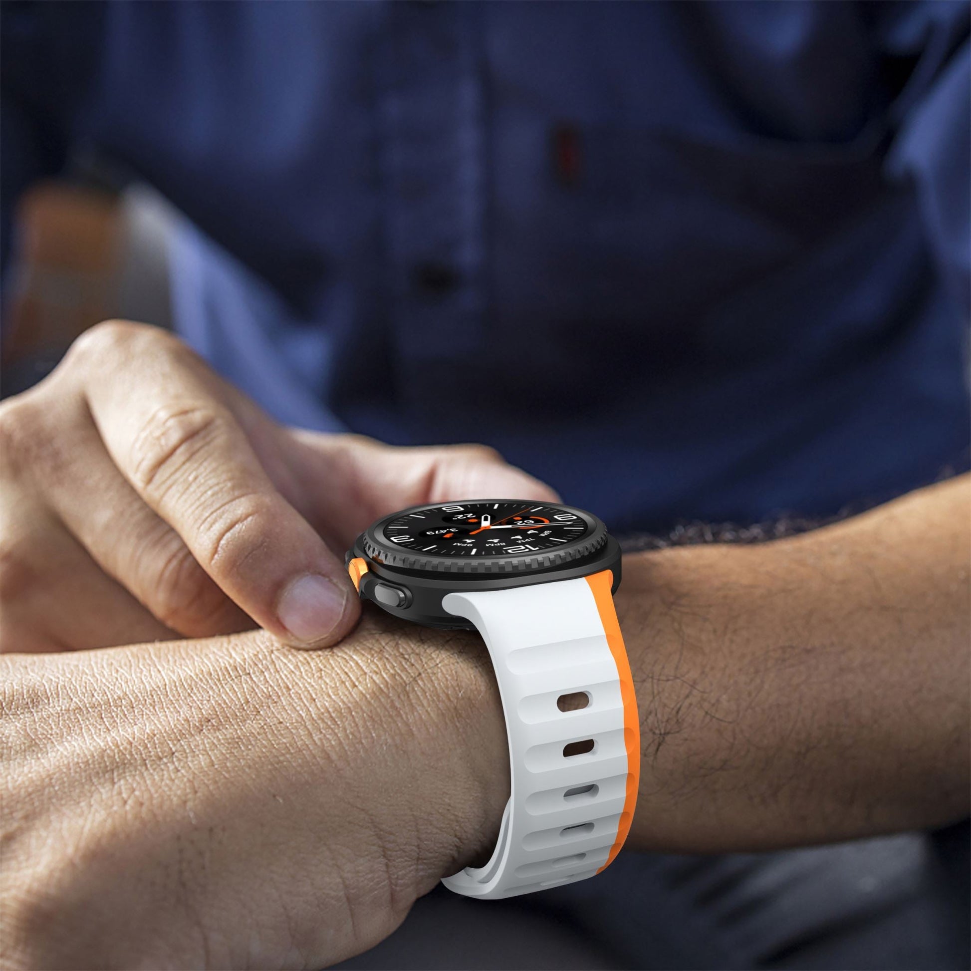 Samsung Galaxy Watch 8 Silicone Strap [Grey/orange]