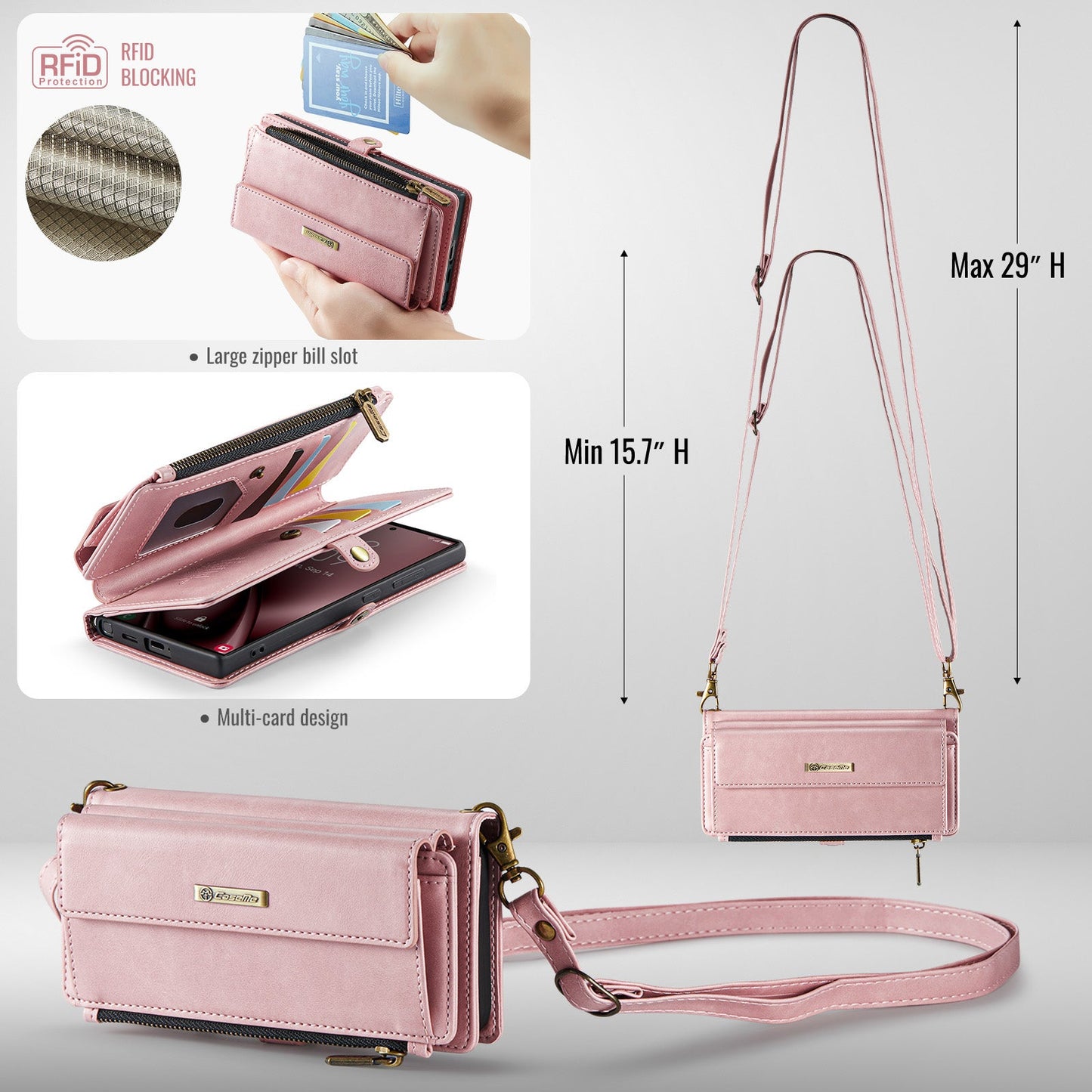 Samsung Galaxy S24 Ultra Crossbody Wallet [Pink]
