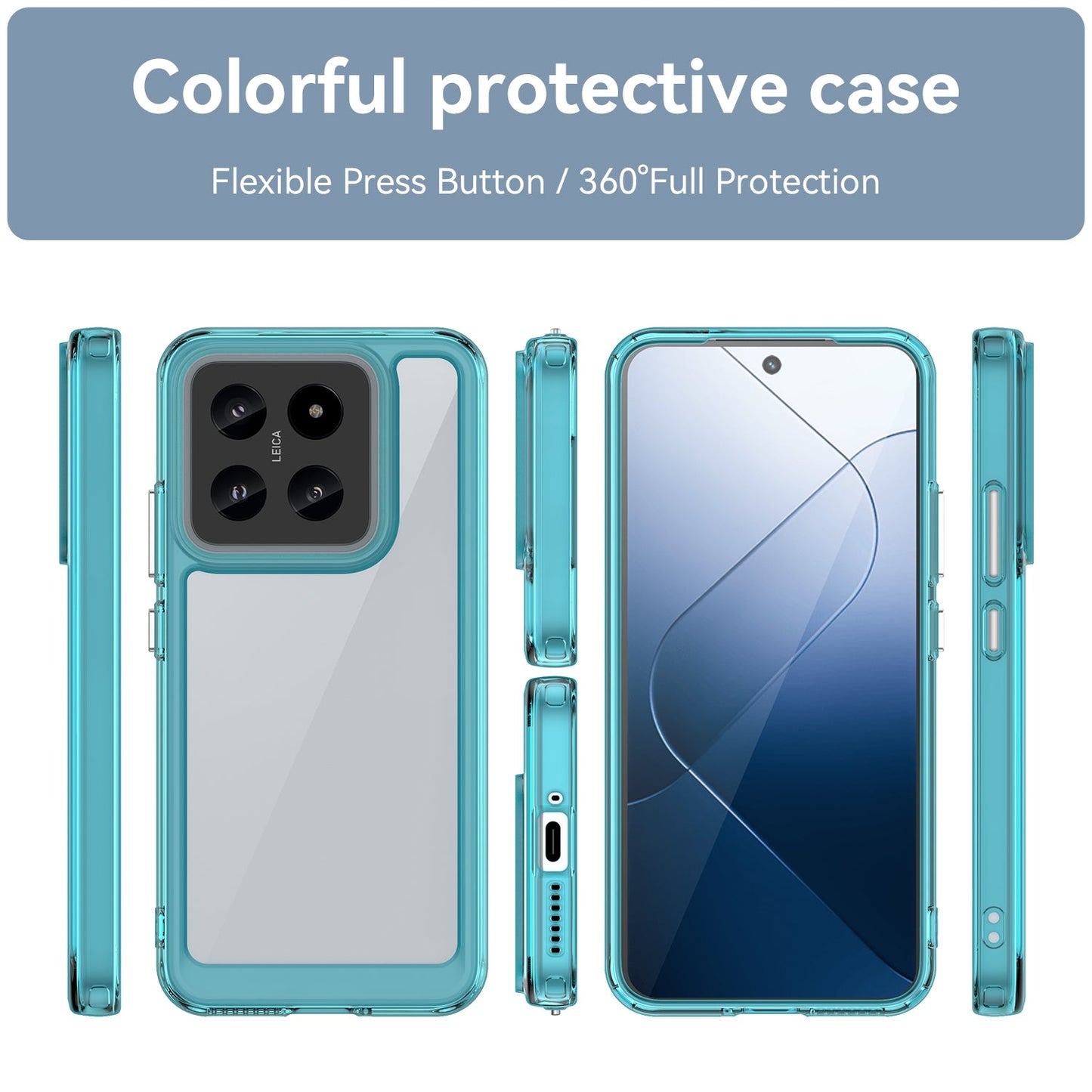 Xiaomi 14 Soft Gel Bumper Case [Clear Blue]