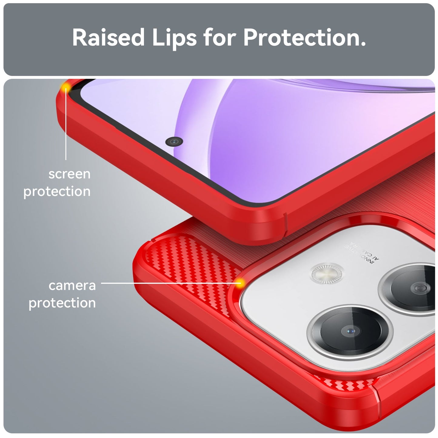 Oppo A40 4G Carbon Fibre Case [Red]