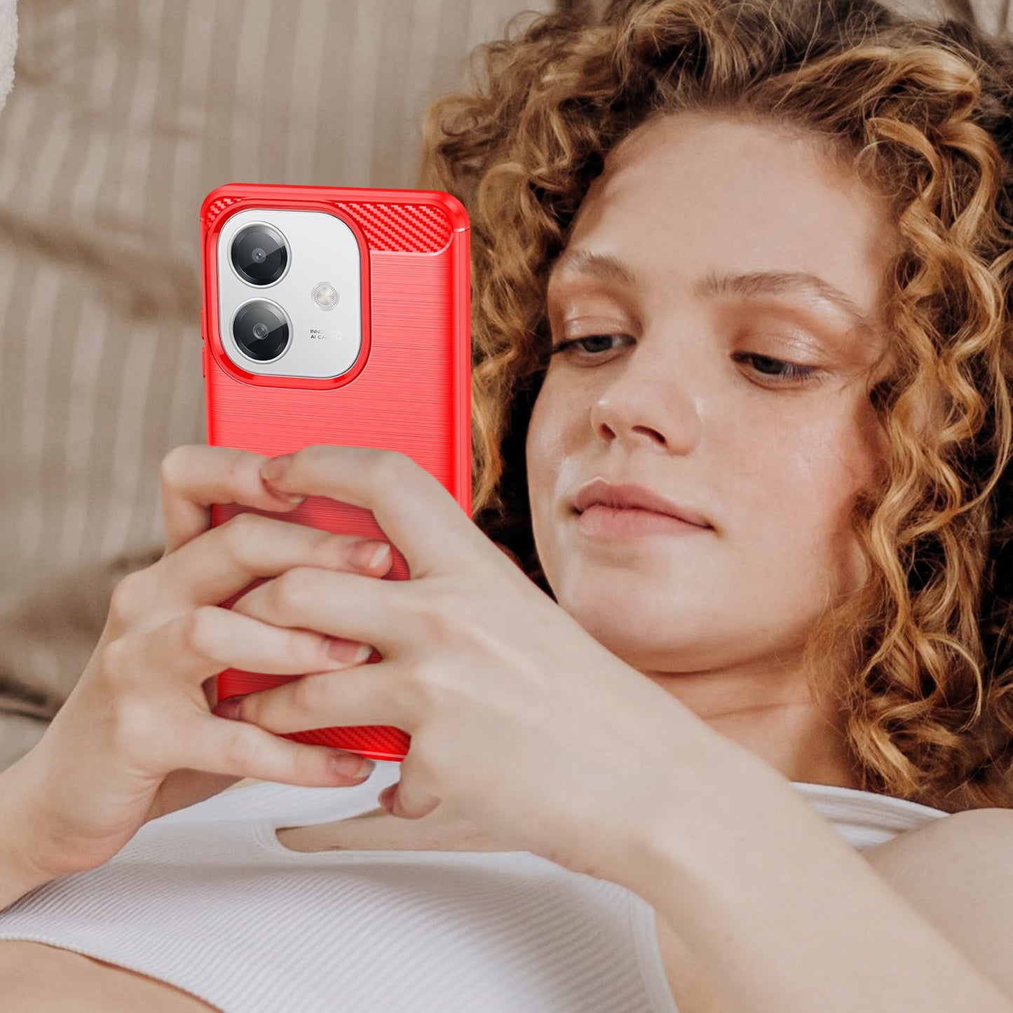 Oppo A40 4G Carbon Fibre Case [Red]