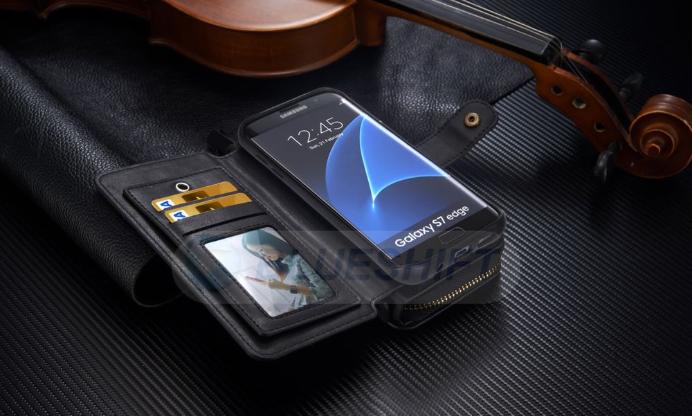 Samsung Galaxy S7 Edge Deluxe Zipper Case Black