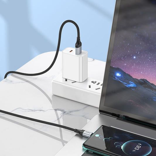 Hoco Fast Charging Nylon Braided USB Cable (X102) [ Lightning]