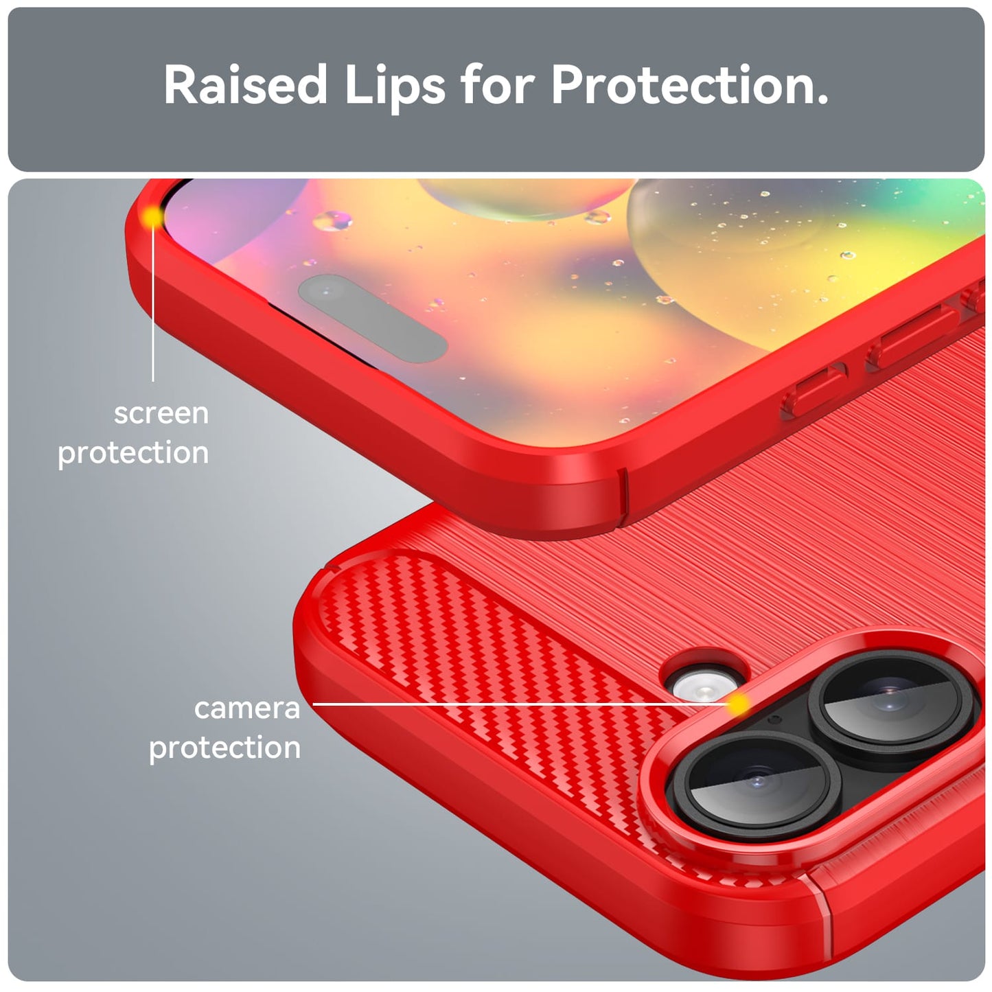 Iphone 17 Carbon Fibre Case [Red]