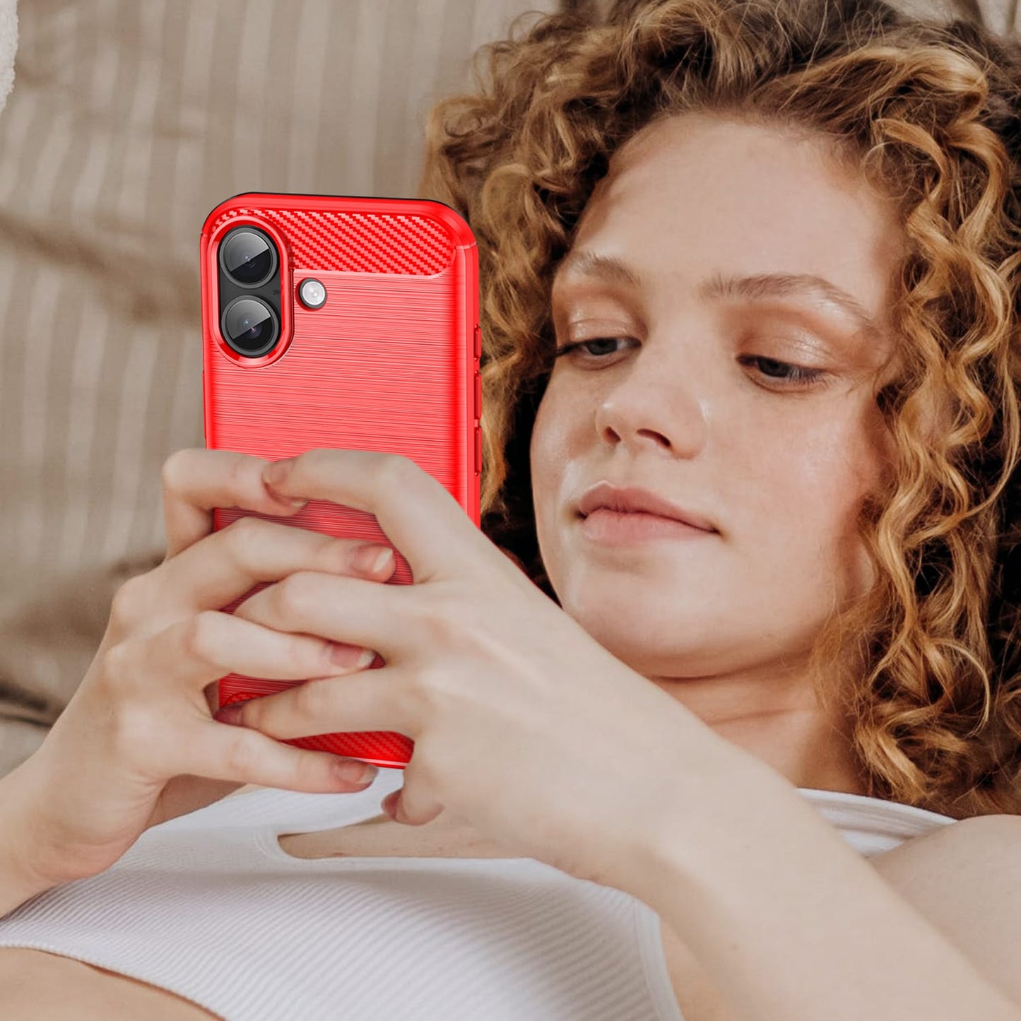 Iphone 17 Carbon Fibre Case [Red]