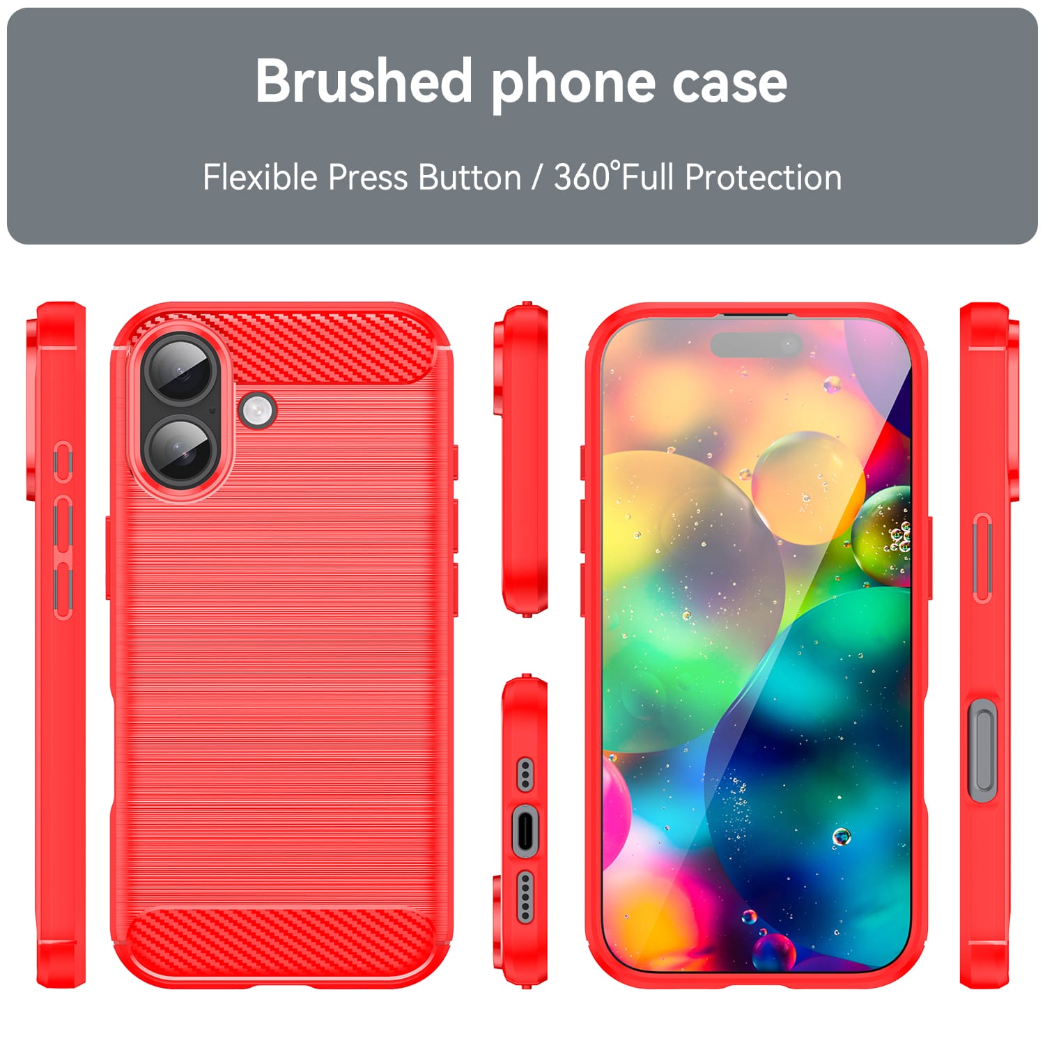 Iphone 17 Carbon Fibre Case [Red]