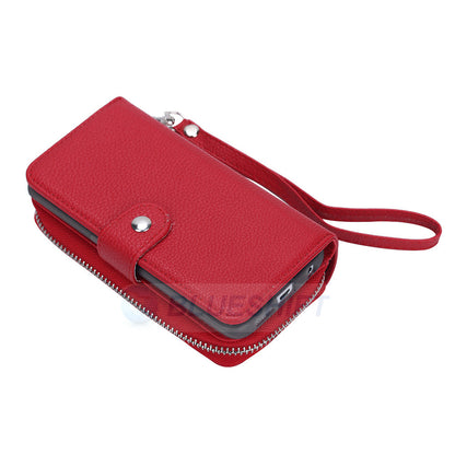 Samsung Galaxy S6 Edge Zipper Wallet Case Red
