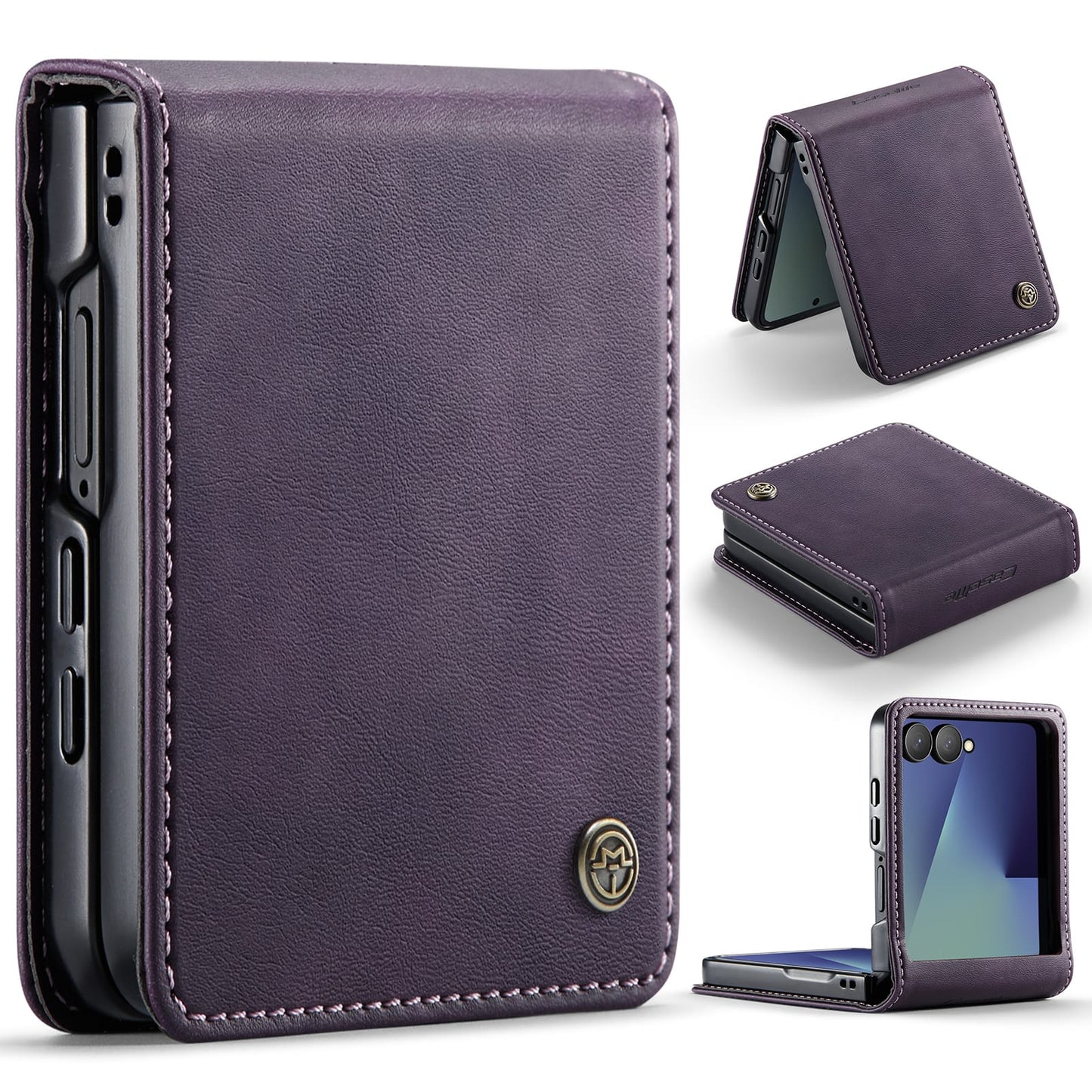 Galaxy Z Flip 7 Pu Leather Case [Purple]
