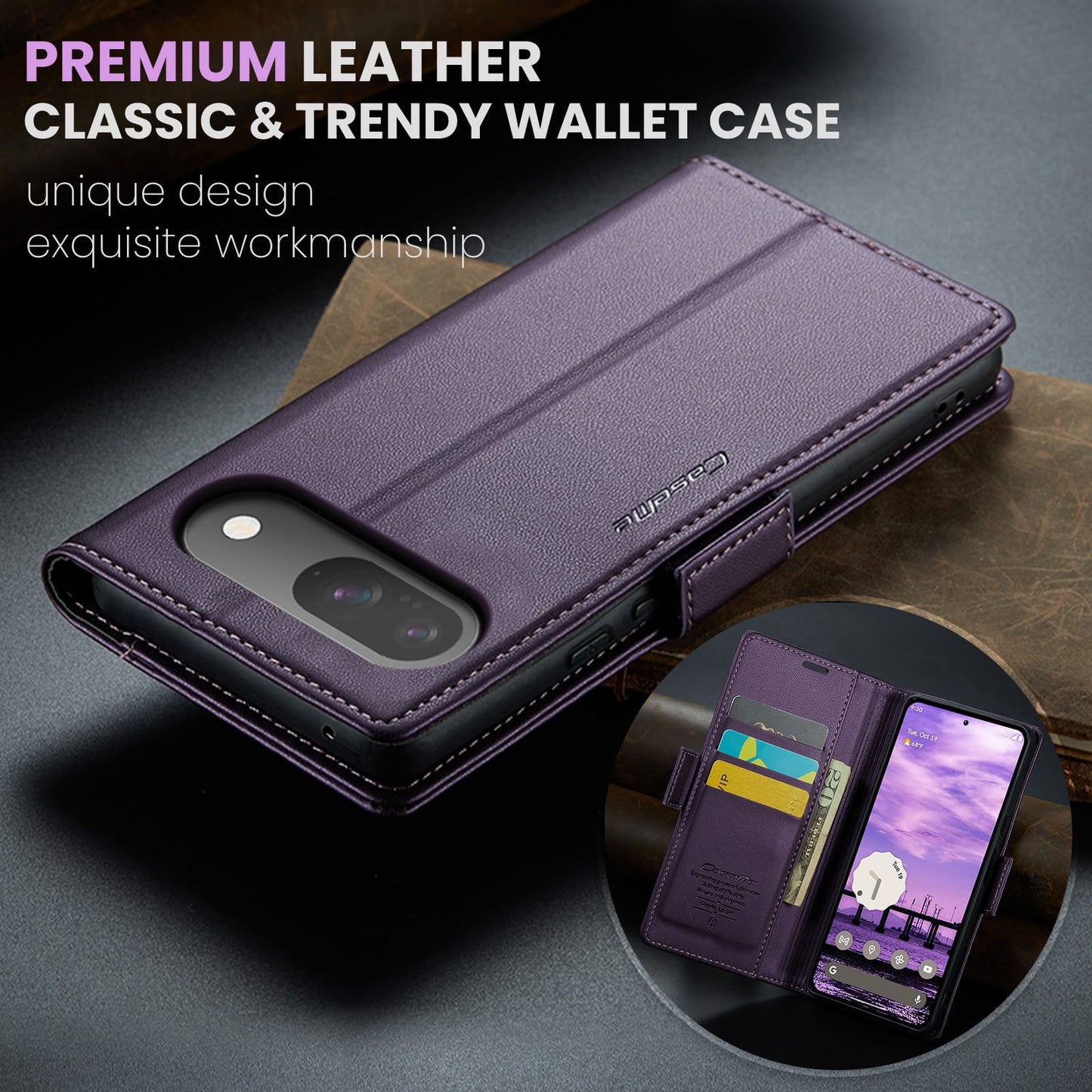 Google Pixel 10 Pu Wallet Case [Purple]