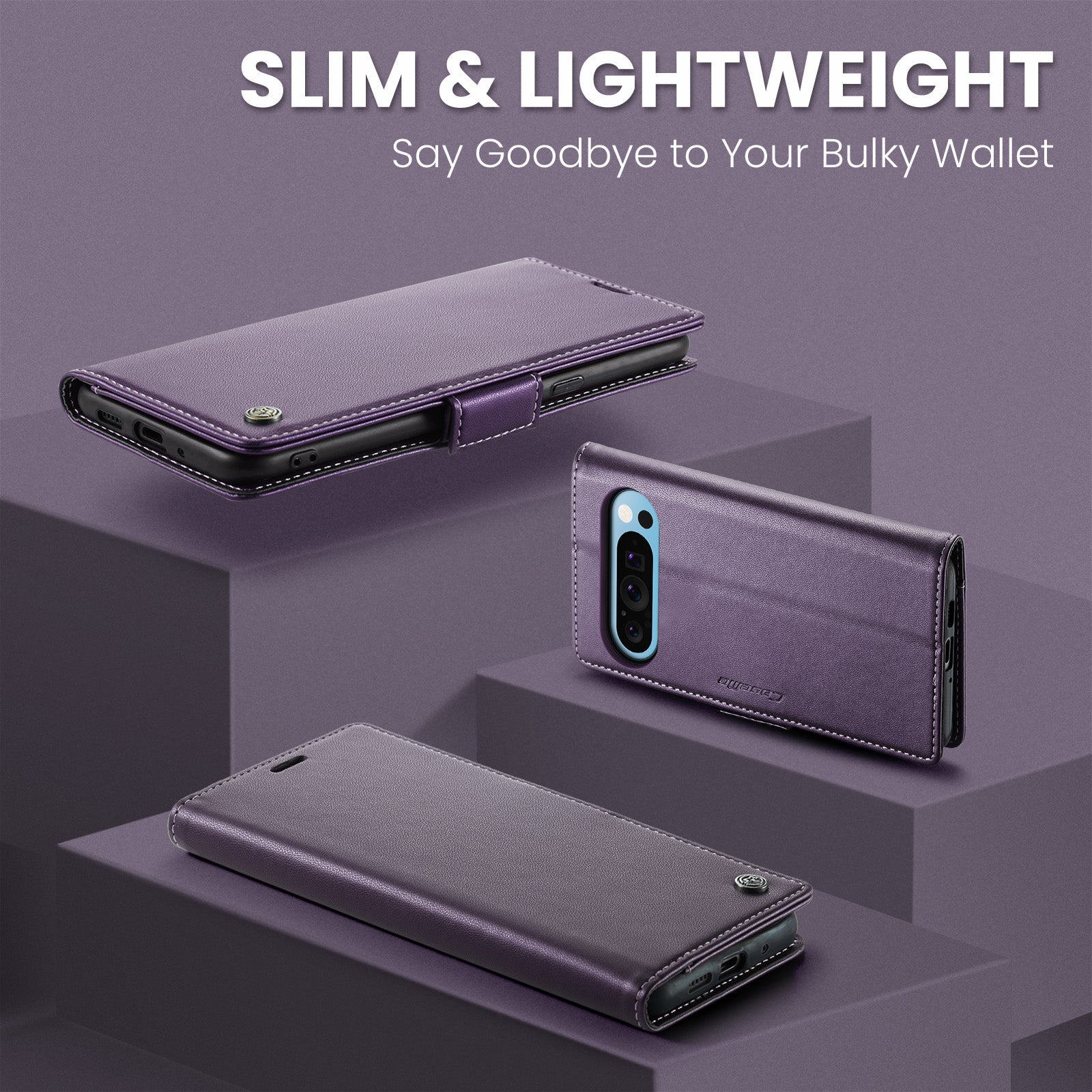 Google Pixel 10 Pro Xl Pu Wallet Case [Purple]