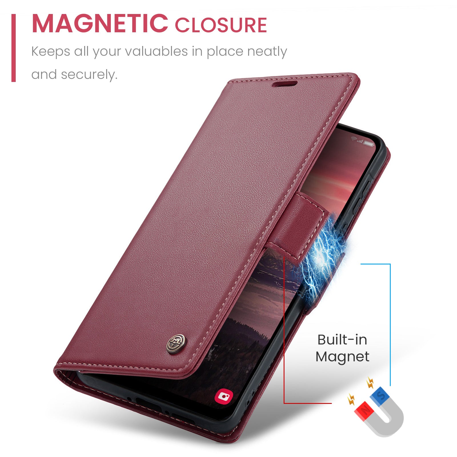 Galaxy A56 5G Pu Wallet Case [Maroon]