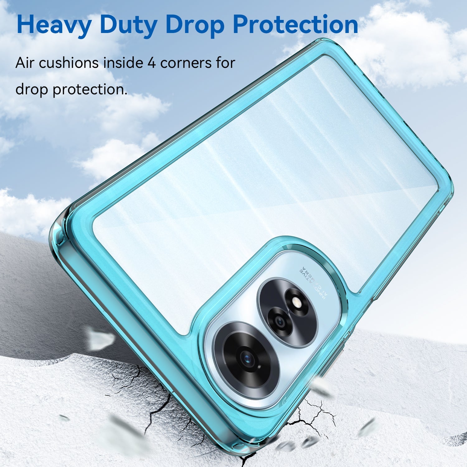 Oppo A60 4G Soft Gel Bumper Case [Clear Blue]