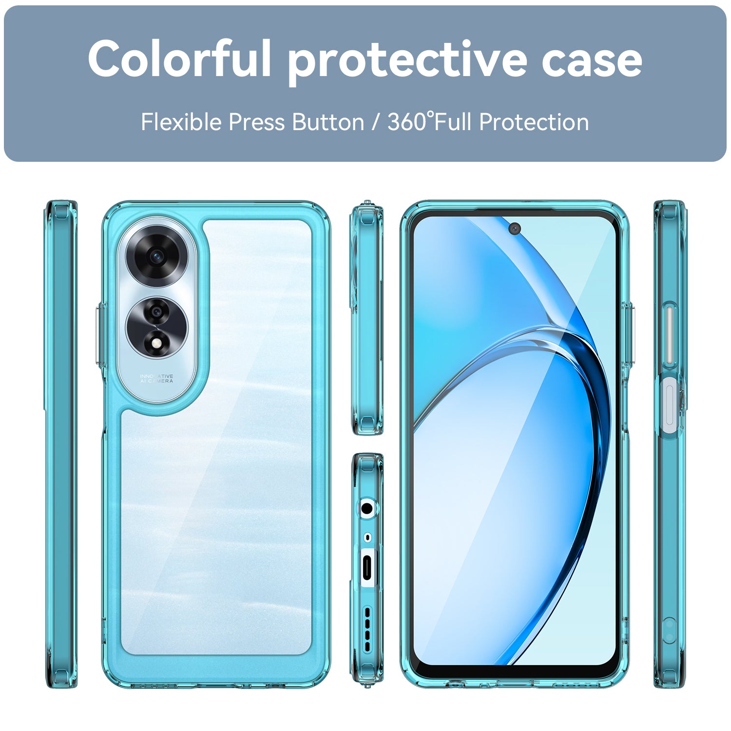 Oppo A60 4G Soft Gel Bumper Case [Clear Blue]