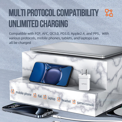 Vipfan 35W Gan Ultra Fast Charger W/ Usb-C & Usb-A (Au8)