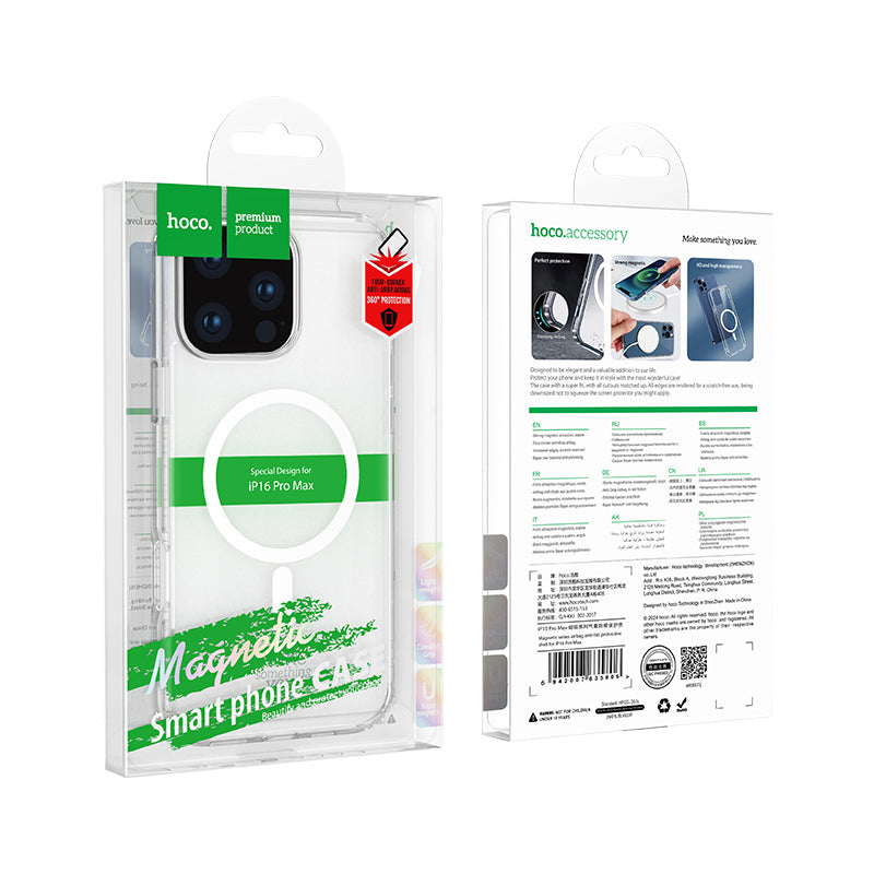 Magnetic Clear Case w/ 4 Corner Air Cushion (MAG) [iPhone 16 Pro]