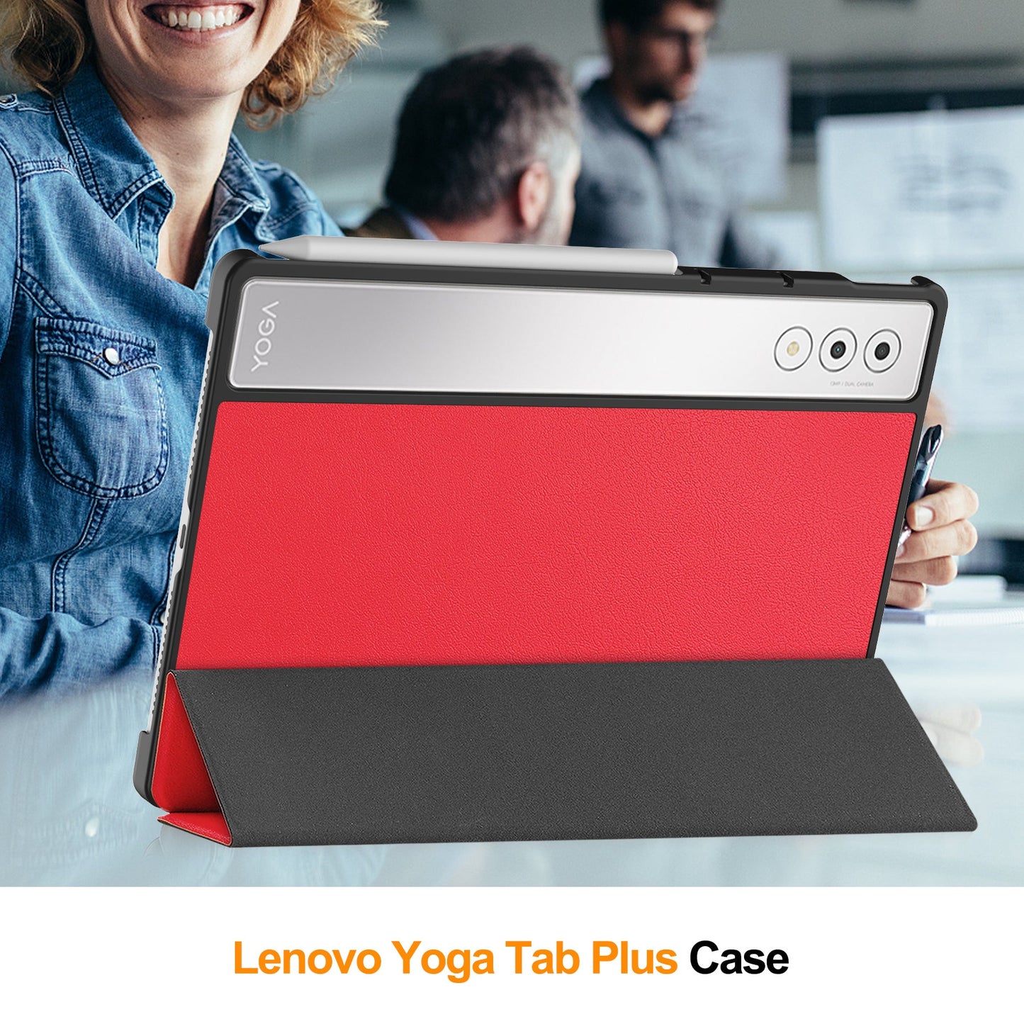 Yoga Tab Plus 12.7 Tri-fold Pu Case [Red]