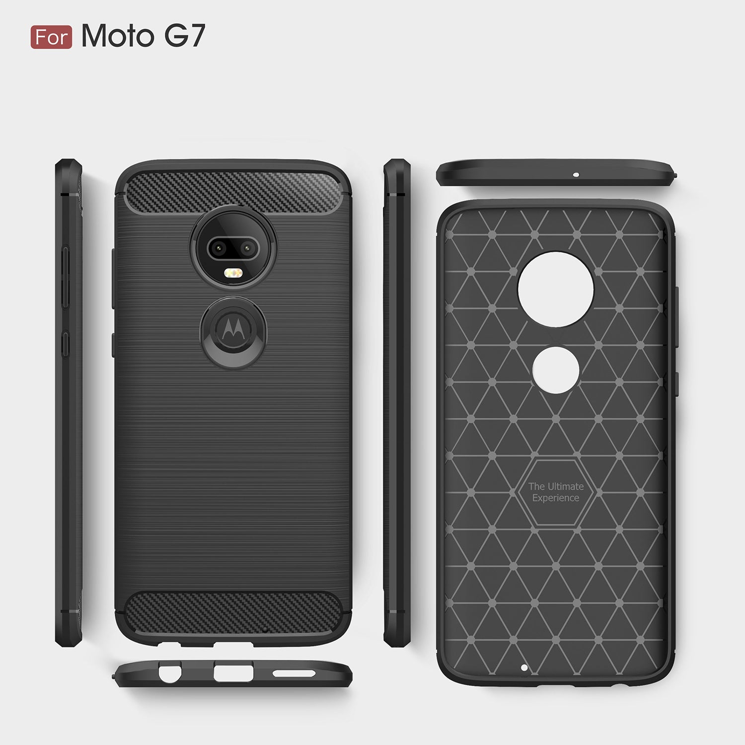 Moto G7/G7Plus Carbon Fibre Case Red
