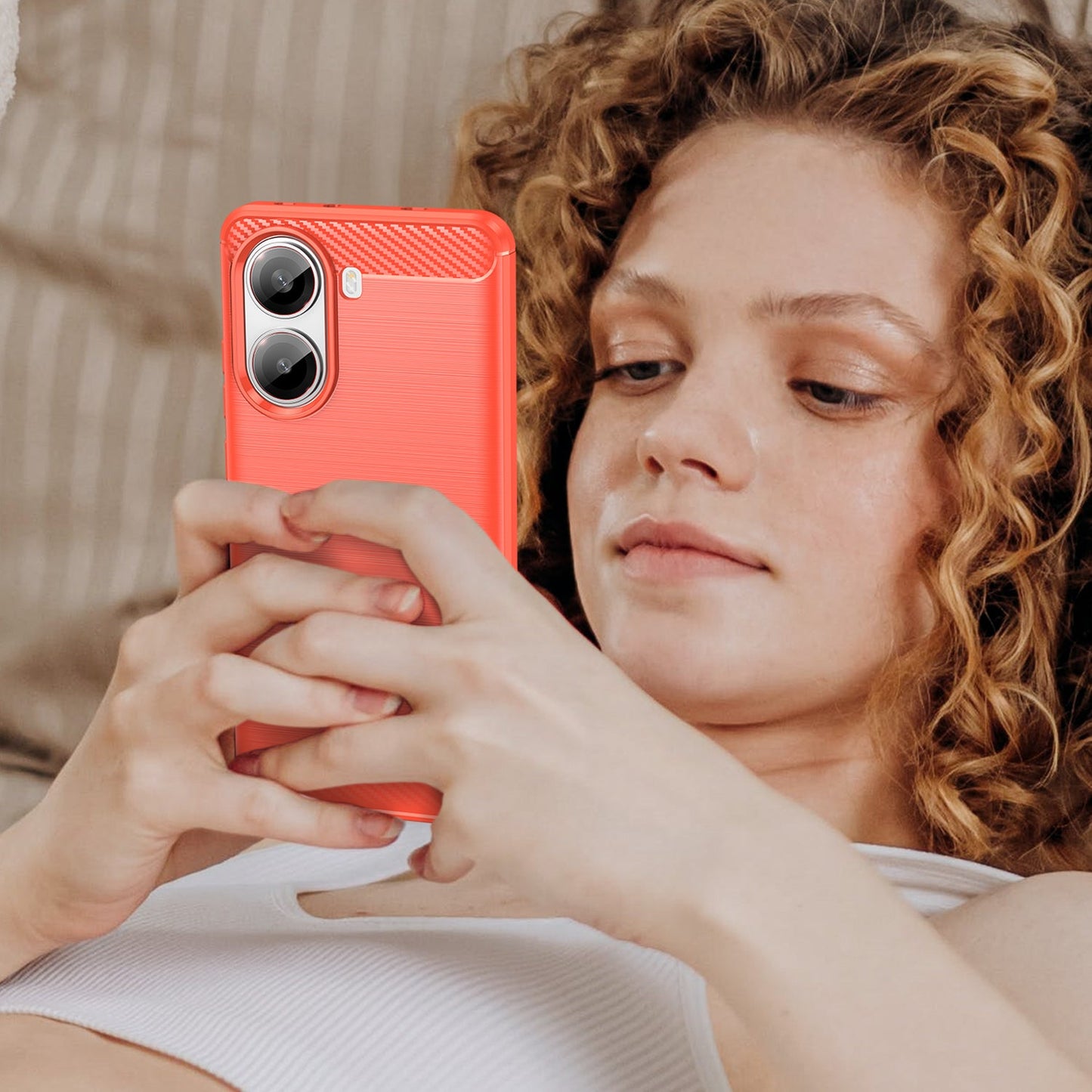 Xiaomi Poco X7 Pro Carbon Fibre Case [Red]