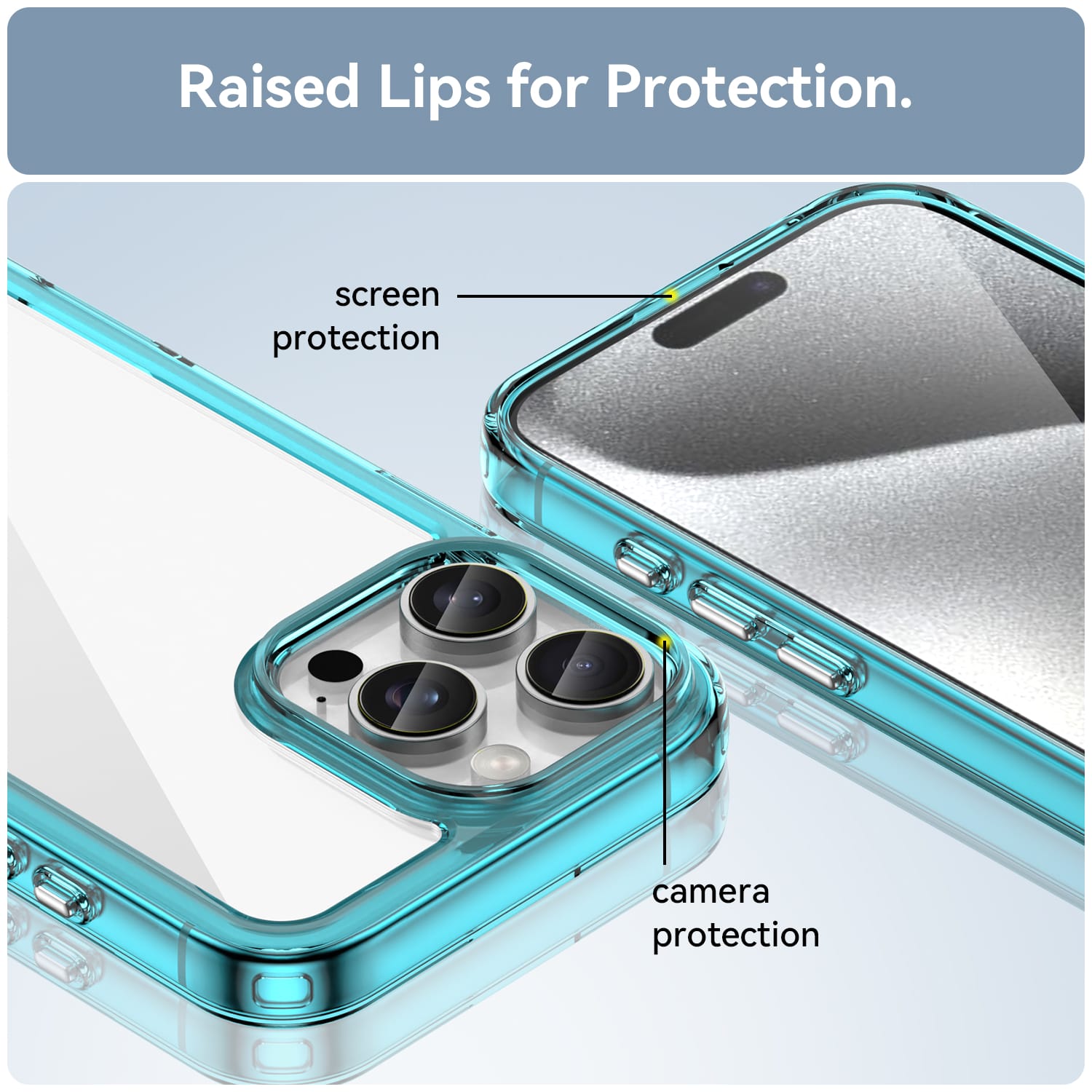 Iphone 16 Pro Max Soft Gel Case [Clear Blue]