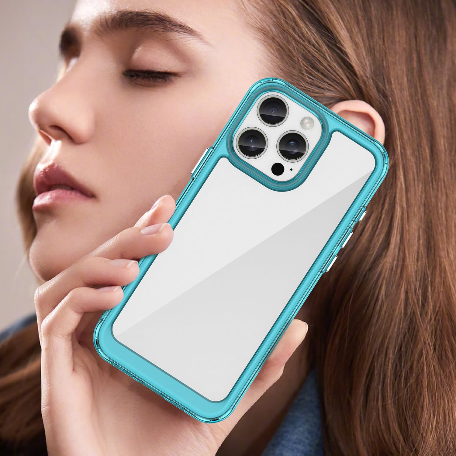 Iphone 16 Pro Max Soft Gel Case [Clear Blue]