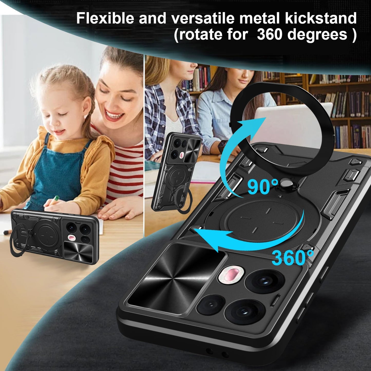 Oppo Reno 13 Pro 5G Heavy Duty Case [Black]