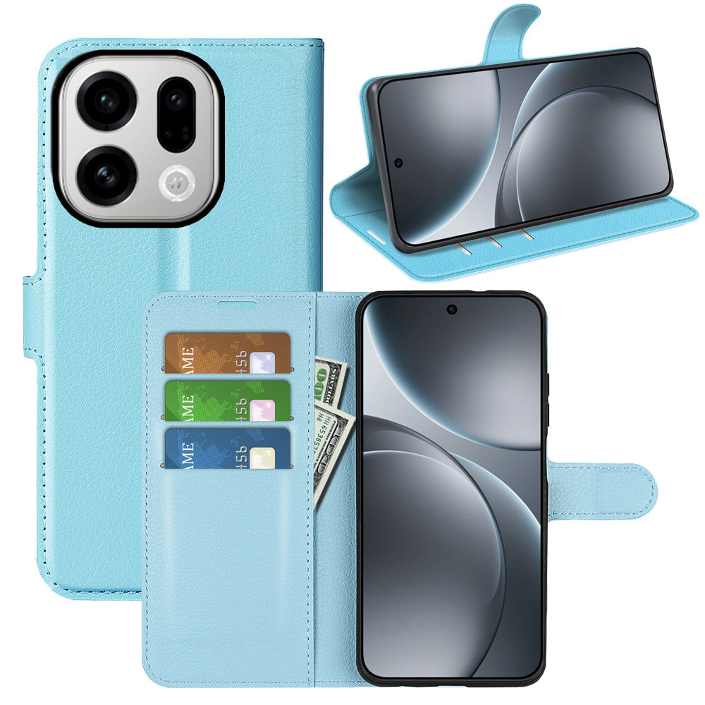 Oppo Find X9 Pu Wallet Case [Lightblue]