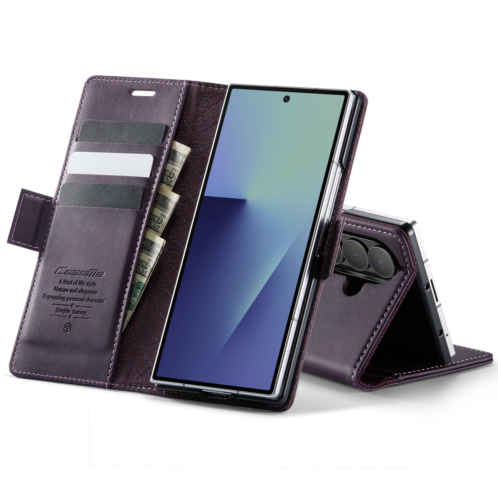 Galaxy Z Fold 7 Pu Wallet Case [Purple]