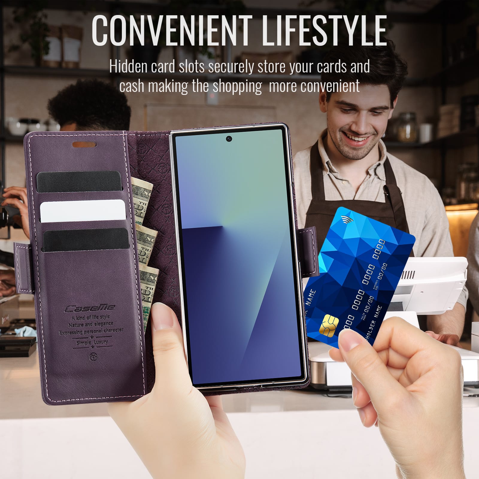Galaxy Z Fold 7 Pu Wallet Case [Purple]