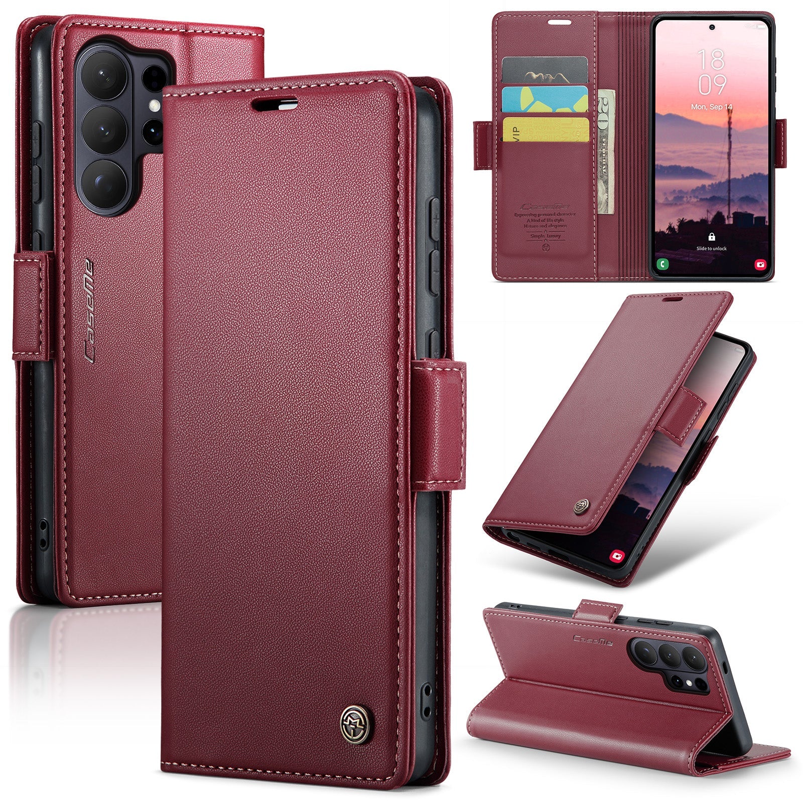 Galaxy S26 Ultra Pu Wallet Case [Maroon]