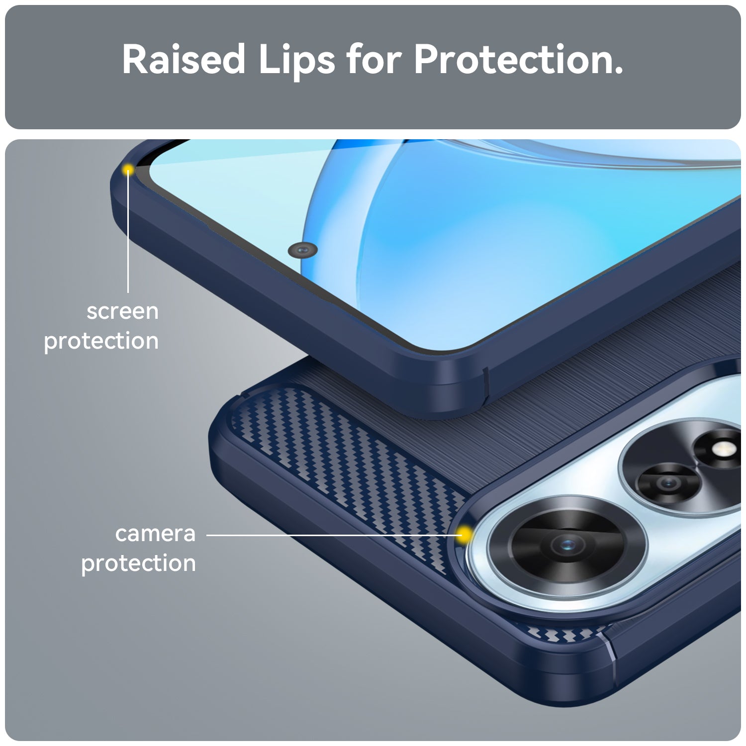 Oppo A60 4G Carbon Fibre Case [Navy]