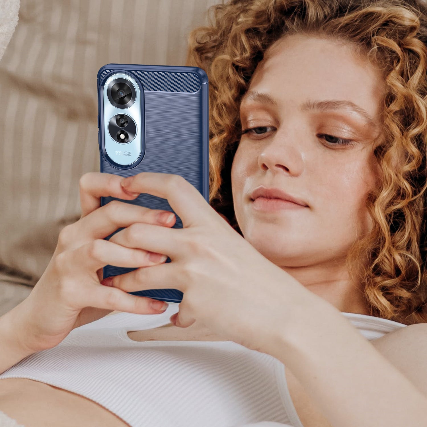 Oppo A60 4G Carbon Fibre Case [Navy]